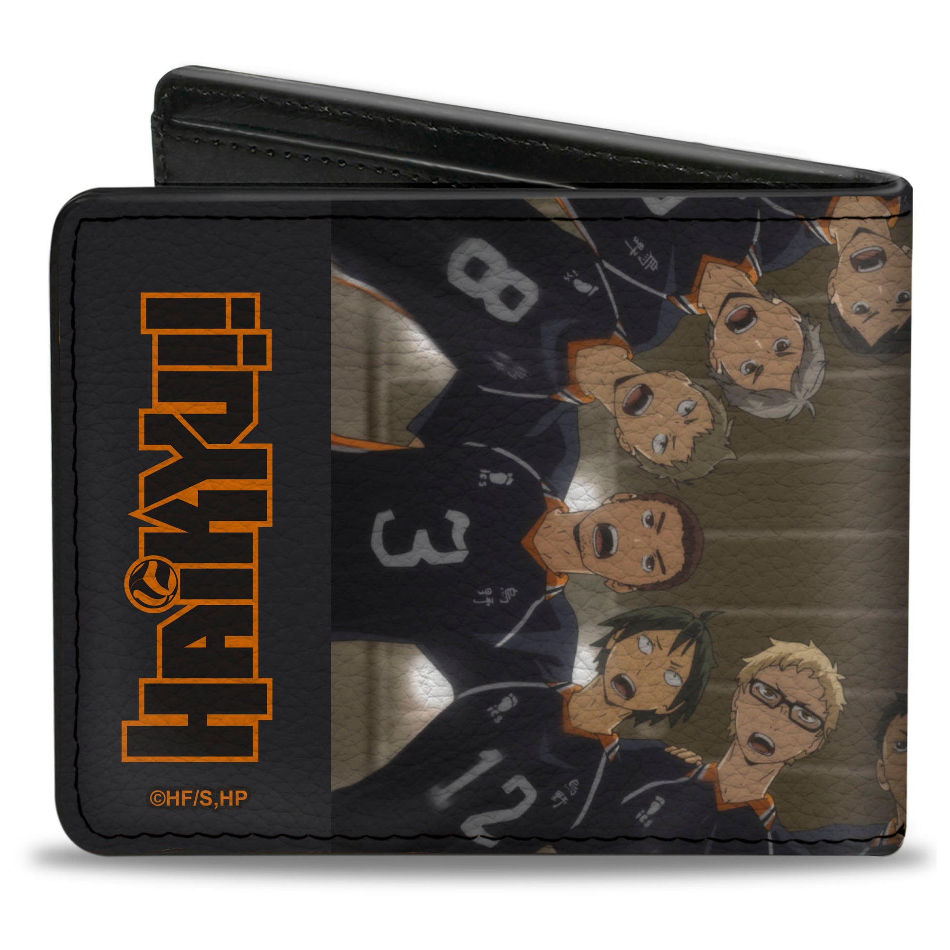 Bi-Fold Wallet - HAIKYU Karasuno High Huddle Player Pose Black Bi-Fold Wallets Haikyu!!
