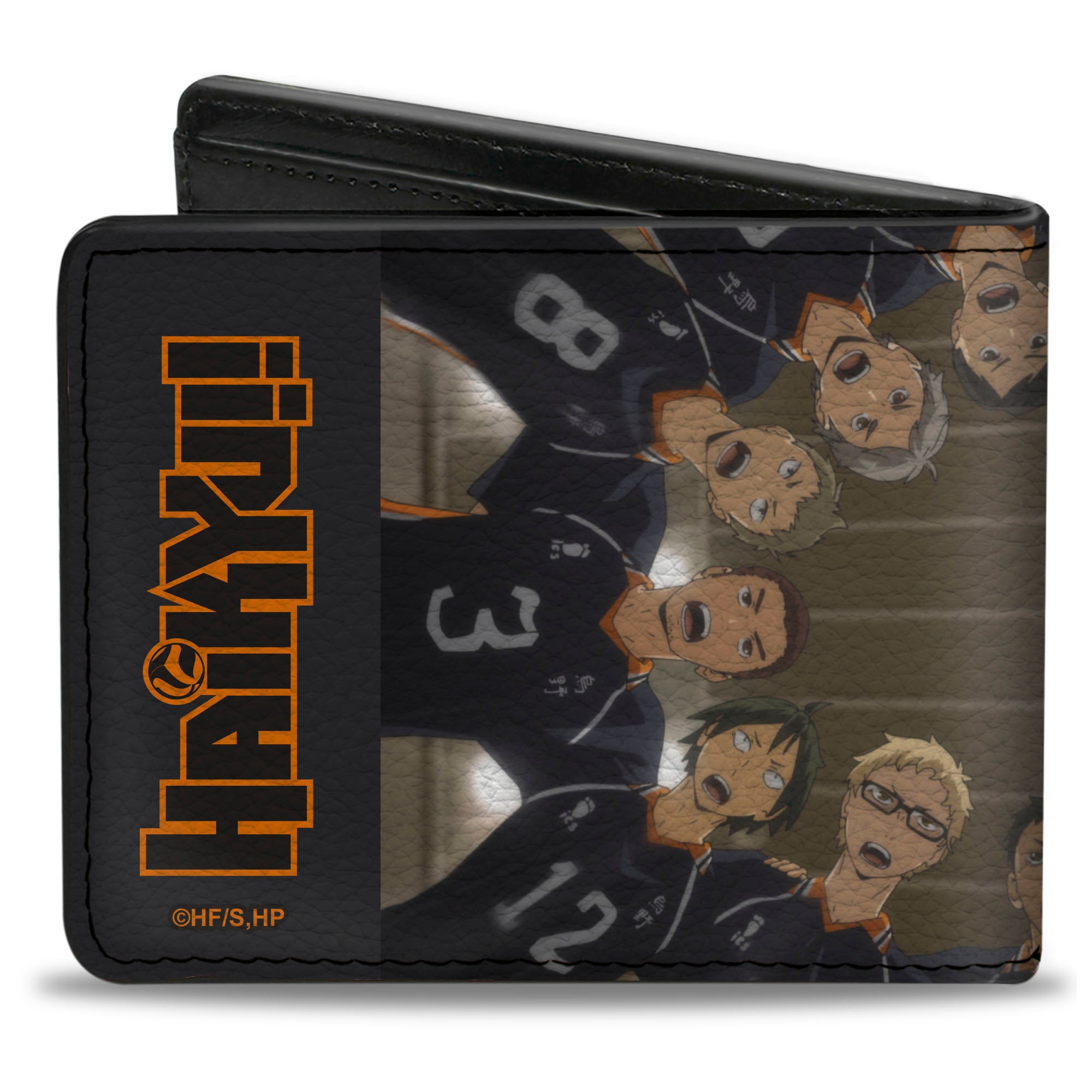 Bi-Fold Wallet - HAIKYU Karasuno High Huddle Player Pose Black Bi-Fold Wallets Haikyu!!