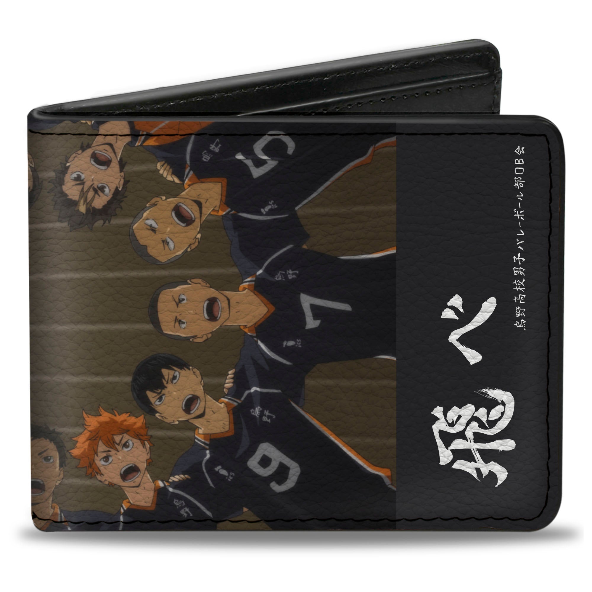 Bi-Fold Wallet - HAIKYU Karasuno High Huddle Player Pose Black Bi-Fold Wallets Haikyu!!