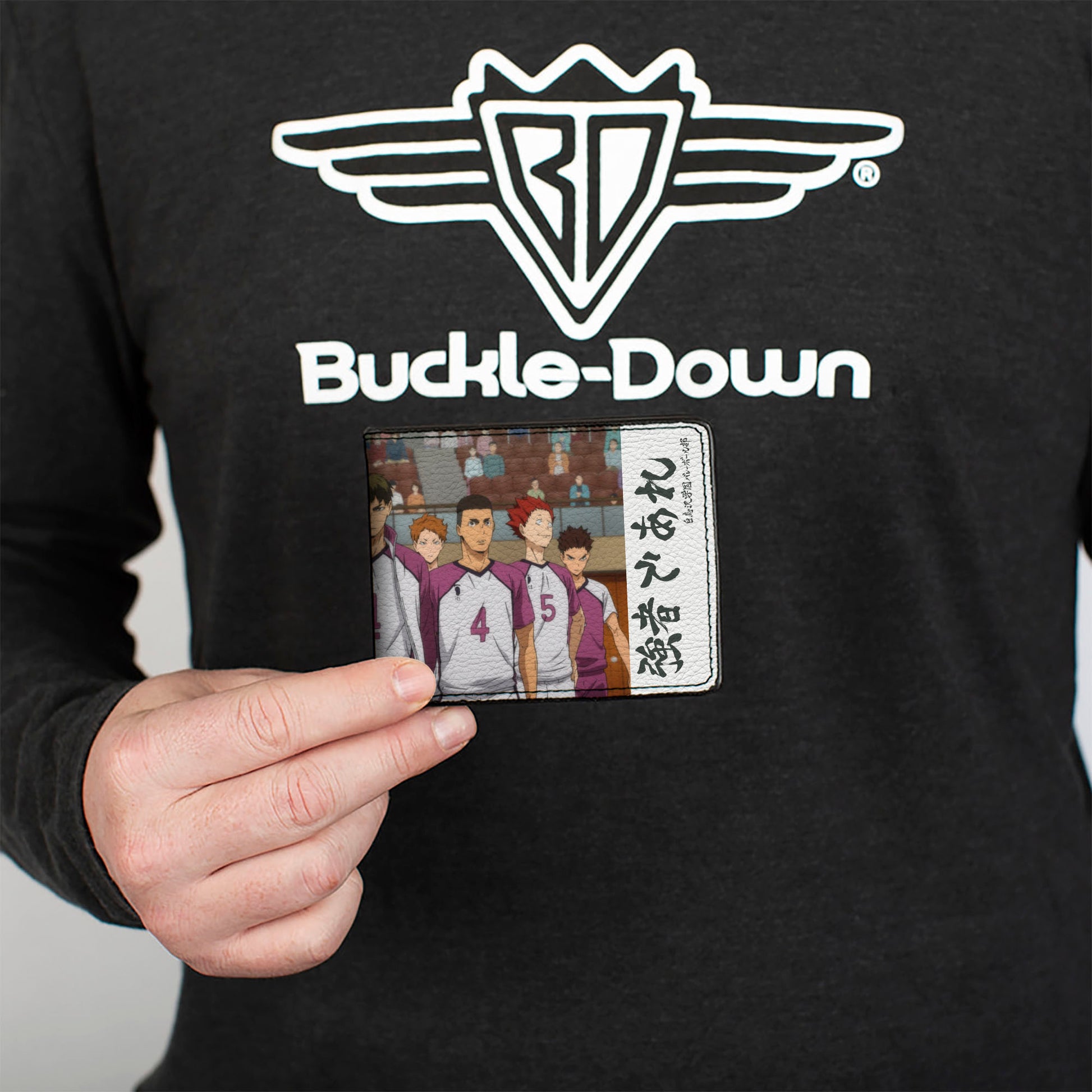 Bi-Fold Wallet - HAIKYU Shiratorizawa Academy Team STRONG MAN Group Pose White Bi-Fold Wallets Haikyu!!