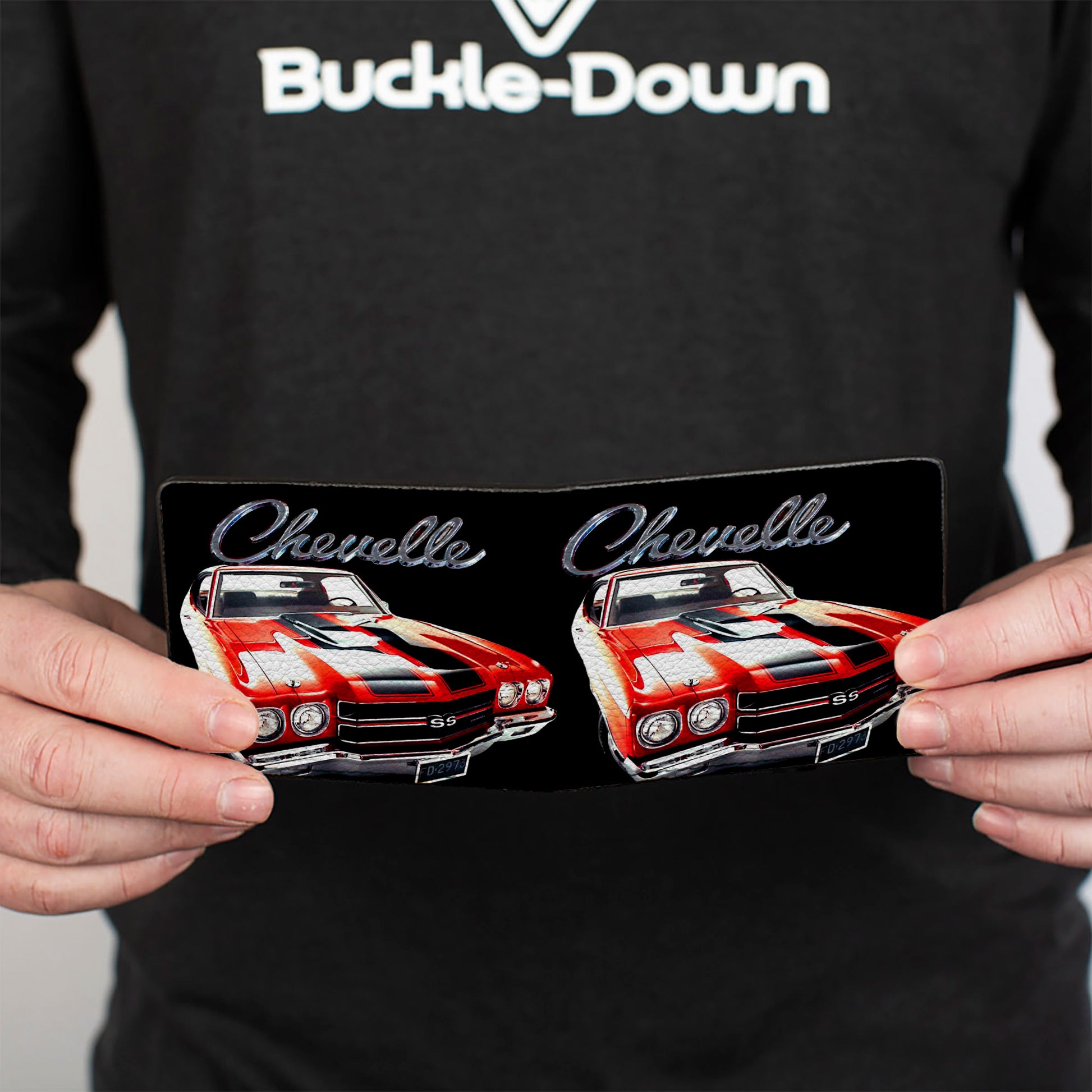 Bi-Fold Wallet - 1970 Chevrolet CHEVELLE Black Silver Red Bi-Fold Wallets GM General Motors