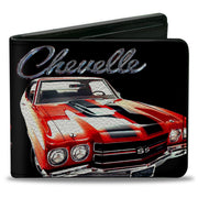 Bi-Fold Wallet - 1970 Chevrolet CHEVELLE Black Silver Red Bi-Fold Wallets GM General Motors