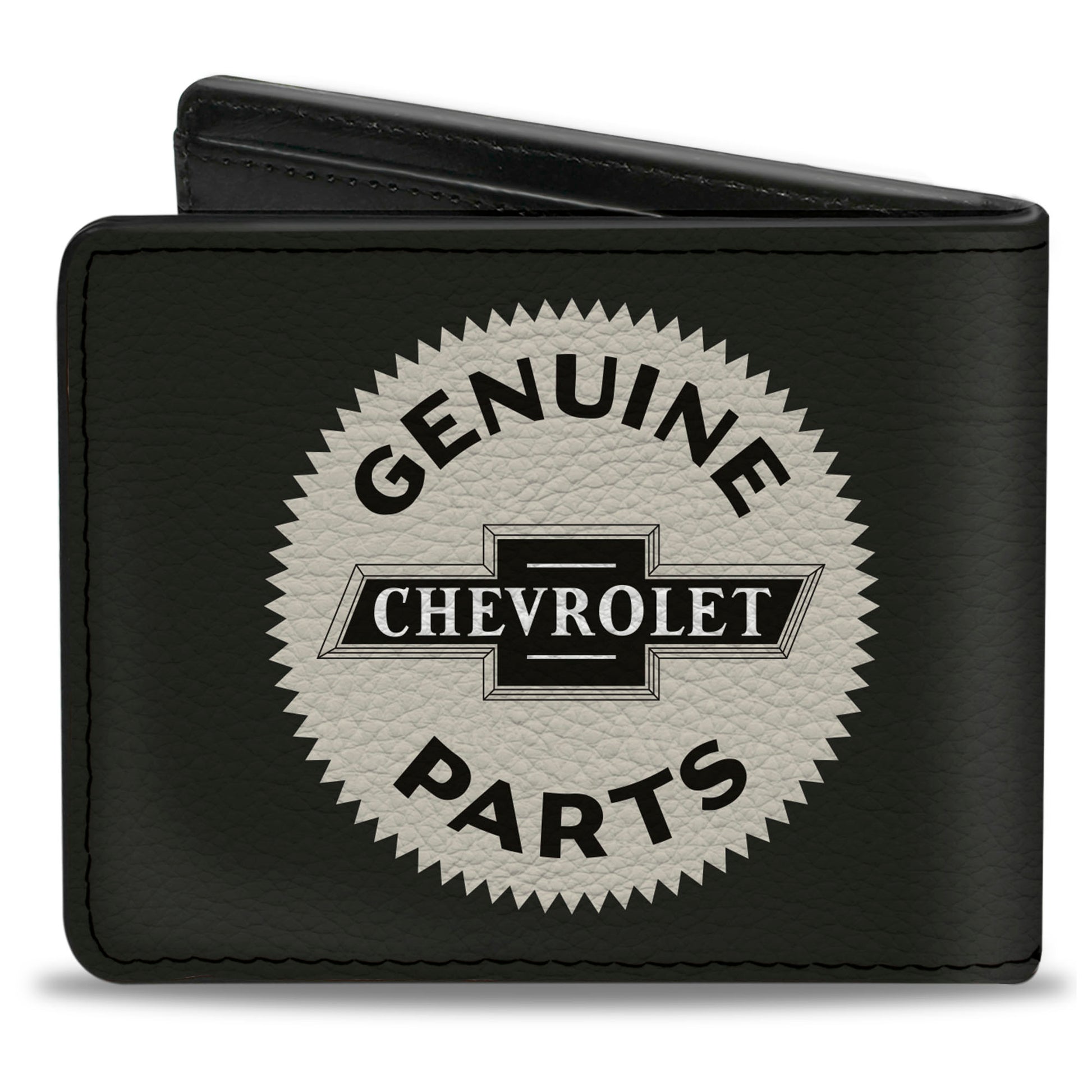Bi-Fold Wallet - 1920 GENUINE CHEVROLET PARTS Seal Charcoal Tan Bi-Fold Wallets GM General Motors