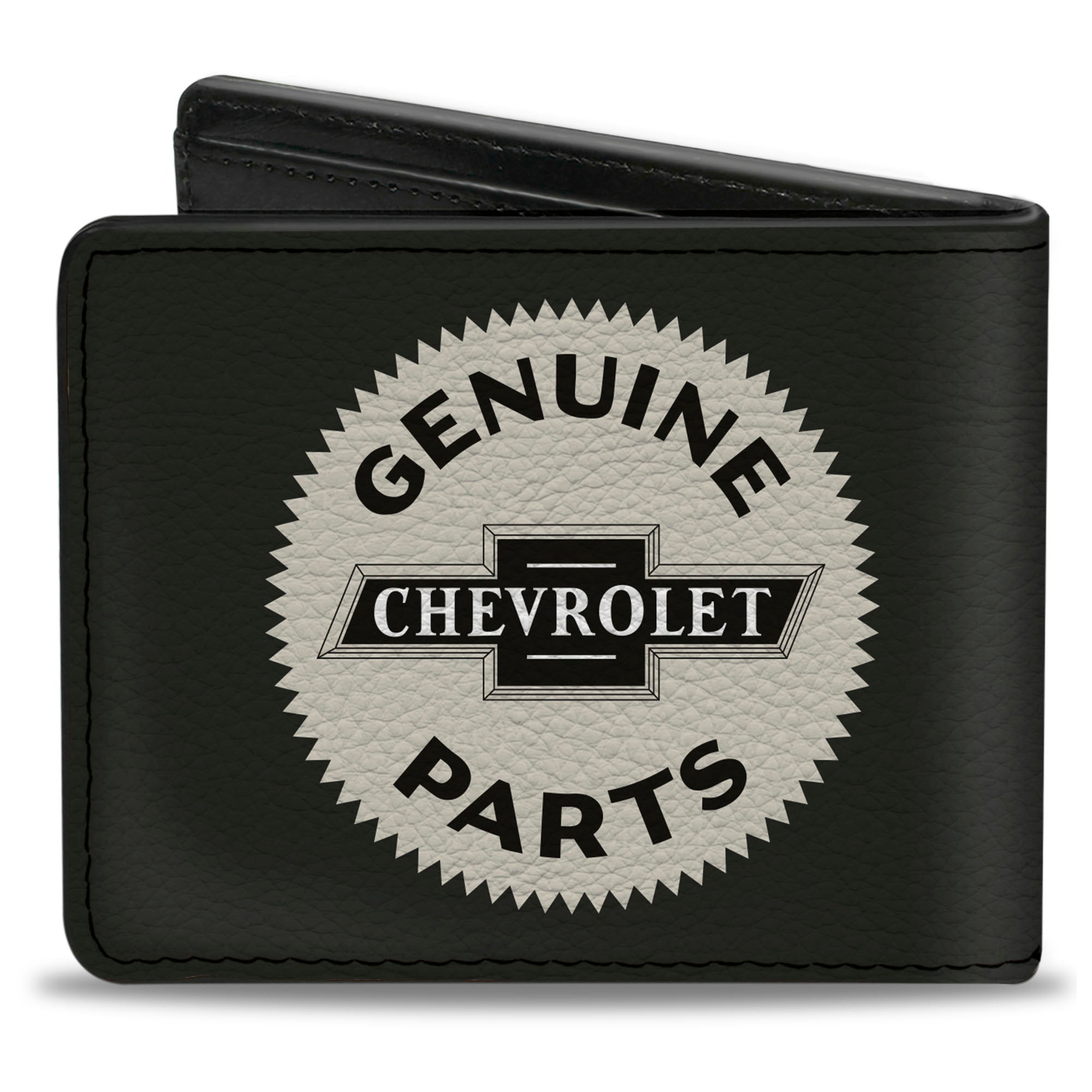 Bi-Fold Wallet - 1920 GENUINE CHEVROLET PARTS Seal Charcoal Tan Bi-Fold Wallets GM General Motors
