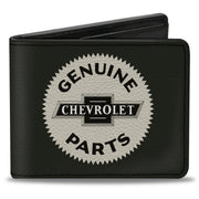 Bi-Fold Wallet - 1920 GENUINE CHEVROLET PARTS Seal Charcoal Tan Bi-Fold Wallets GM General Motors