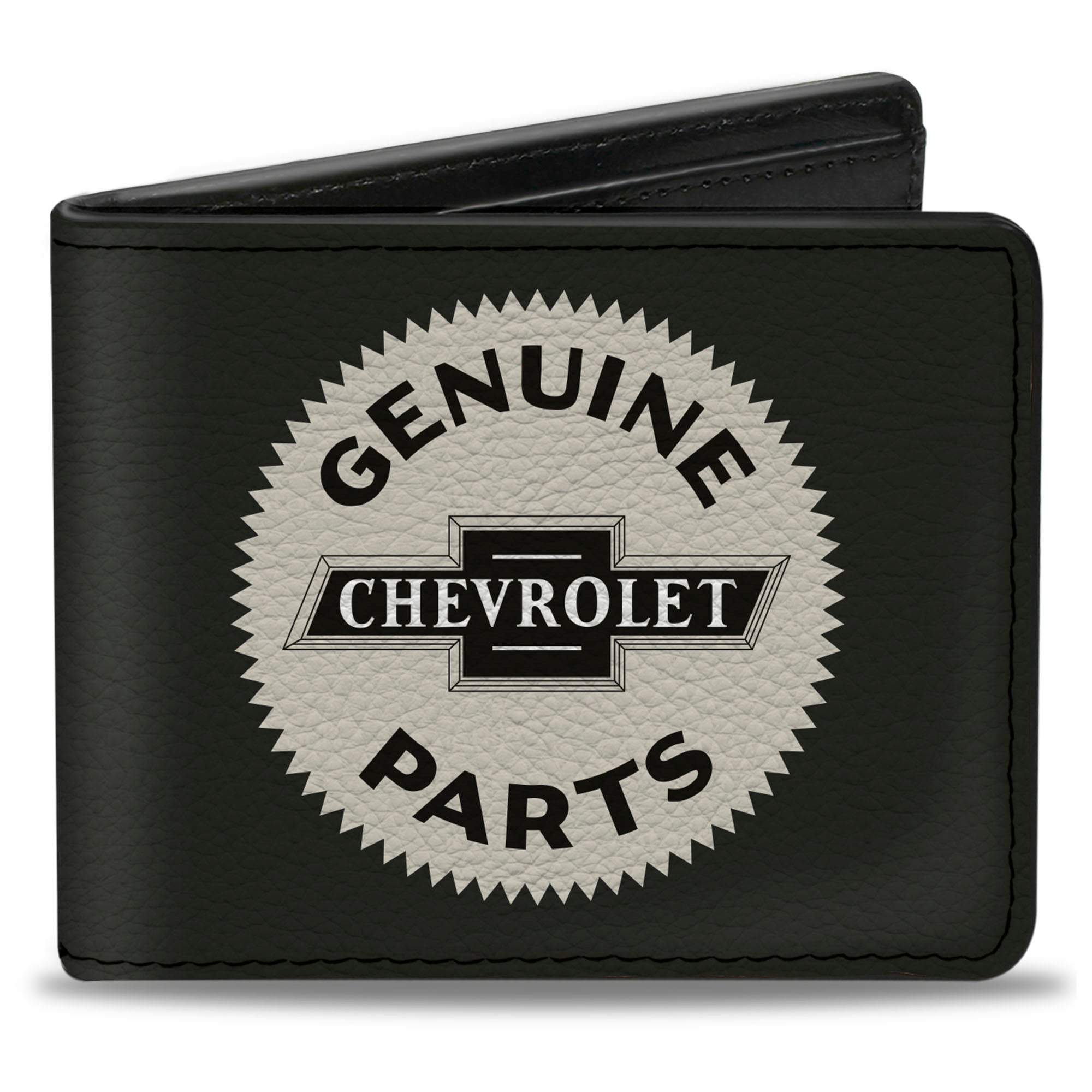 Bi-Fold Wallet - 1920 GENUINE CHEVROLET PARTS Seal Charcoal Tan Bi-Fold Wallets GM General Motors