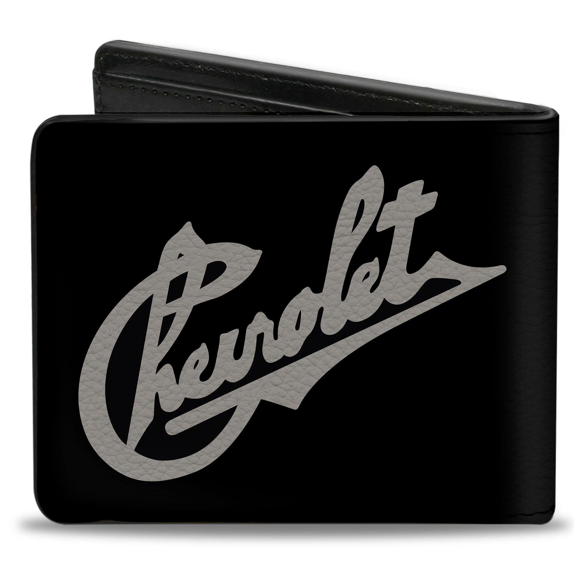Bi-Fold Wallet - Chevrolet HeritageScript Slant Black Tan Bi-Fold Wallets GM General Motors