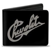 Bi-Fold Wallet - Chevrolet HeritageScript Slant Black Tan Bi-Fold Wallets GM General Motors