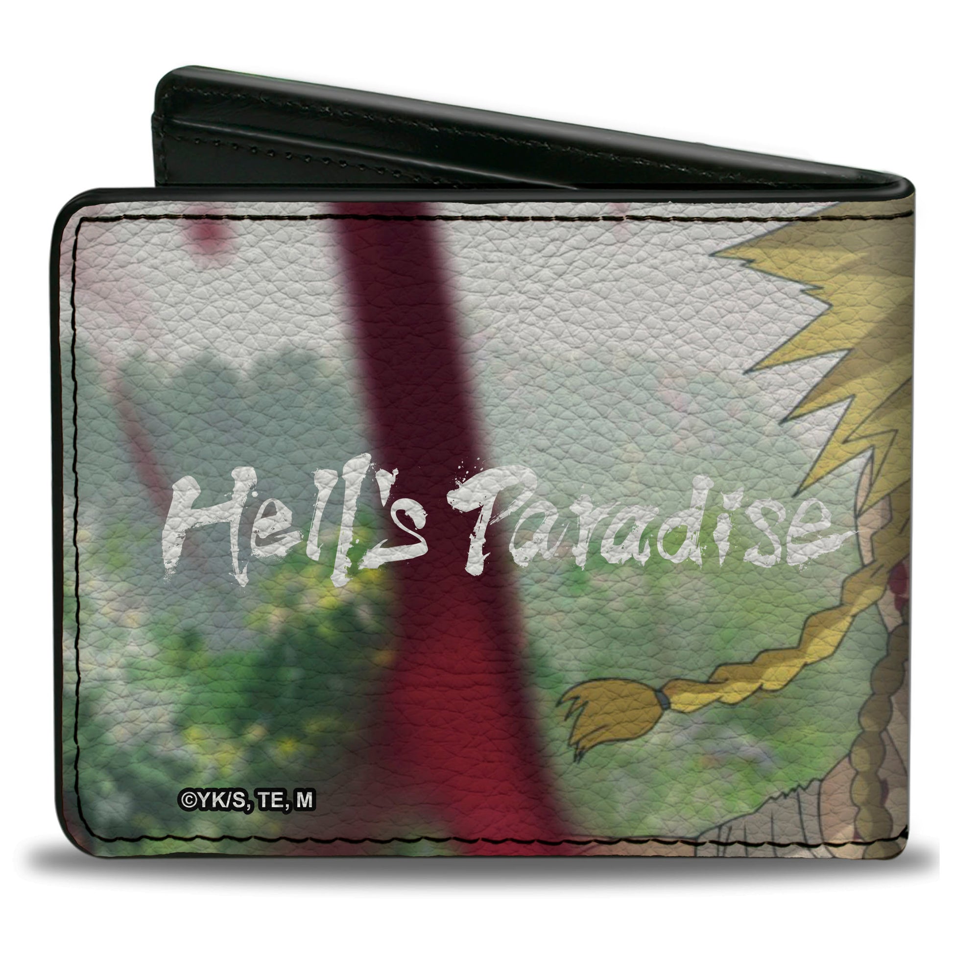 Bi-Fold Wallet - HELL'S PARADISE Aza Chobei Fighting Pose and Title Logo Bi-Fold Wallets Hell's Paradise