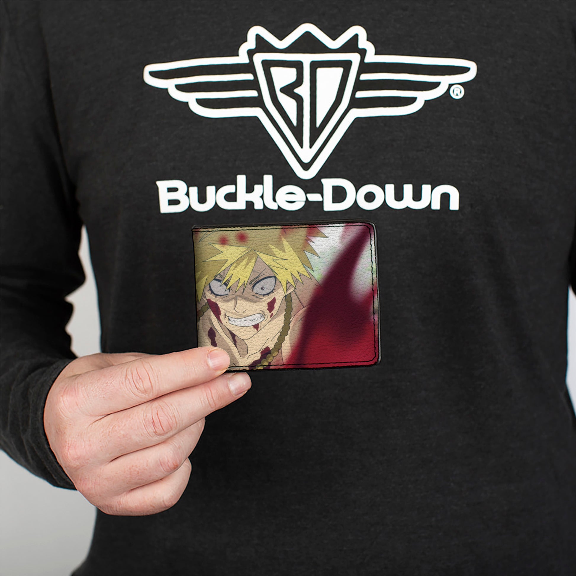 Bi-Fold Wallet - HELL'S PARADISE Aza Chobei Fighting Pose and Title Logo Bi-Fold Wallets Hell's Paradise