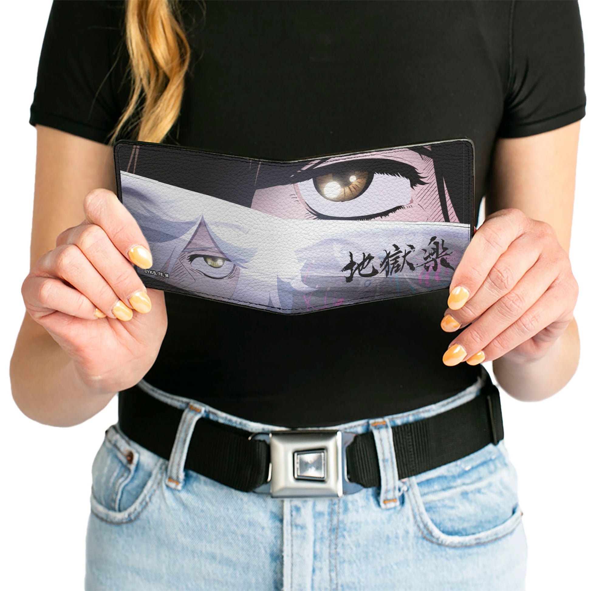 Bi-Fold Wallet - Hell's Paradise Gabimaru and Sagiri Eyes and Title Logo Black Bi-Fold Wallets Hell's Paradise