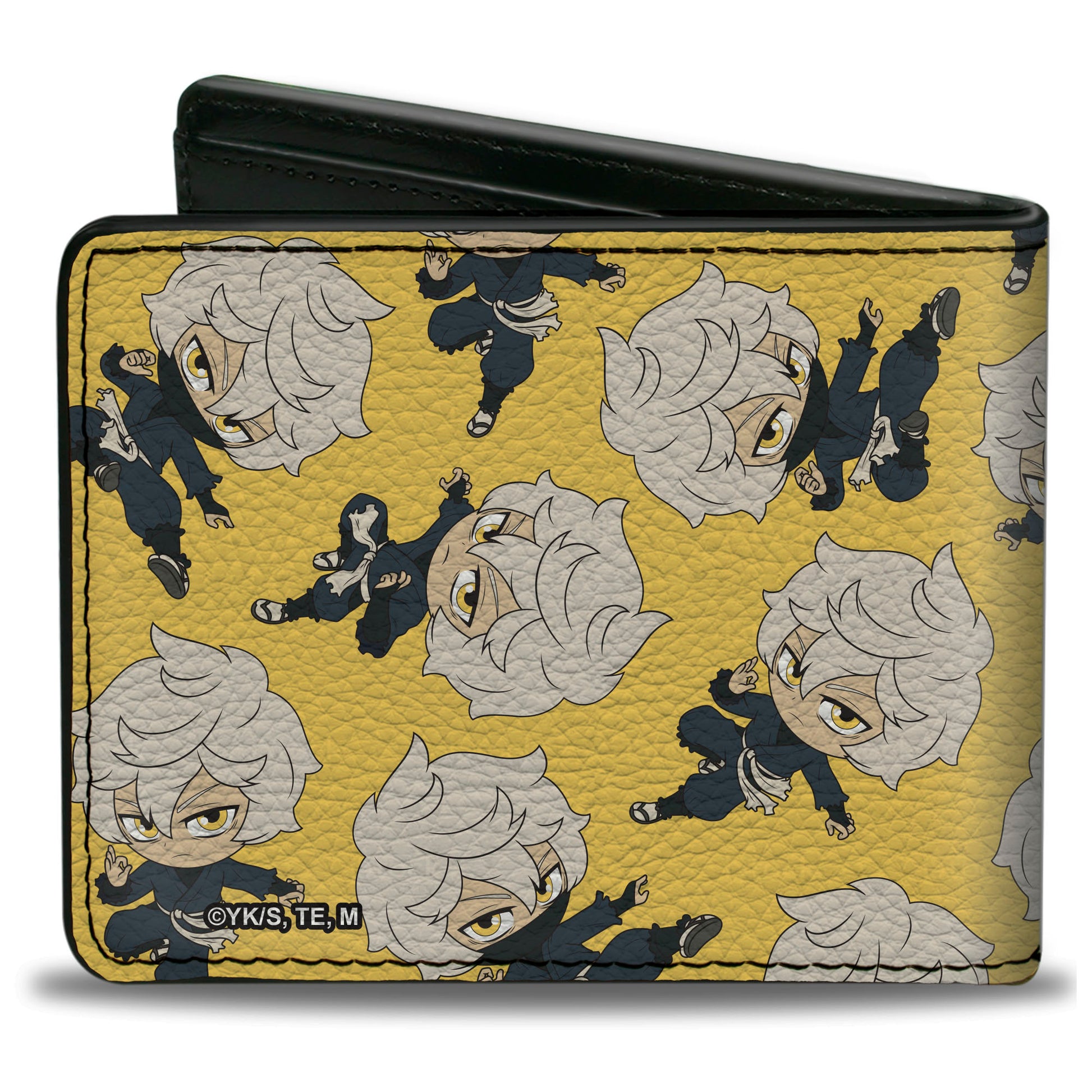 Bi-Fold Wallet - Hell's Paradise Chibi Gabimaru Poses Scattered Yellow Bi-Fold Wallets Hell's Paradise