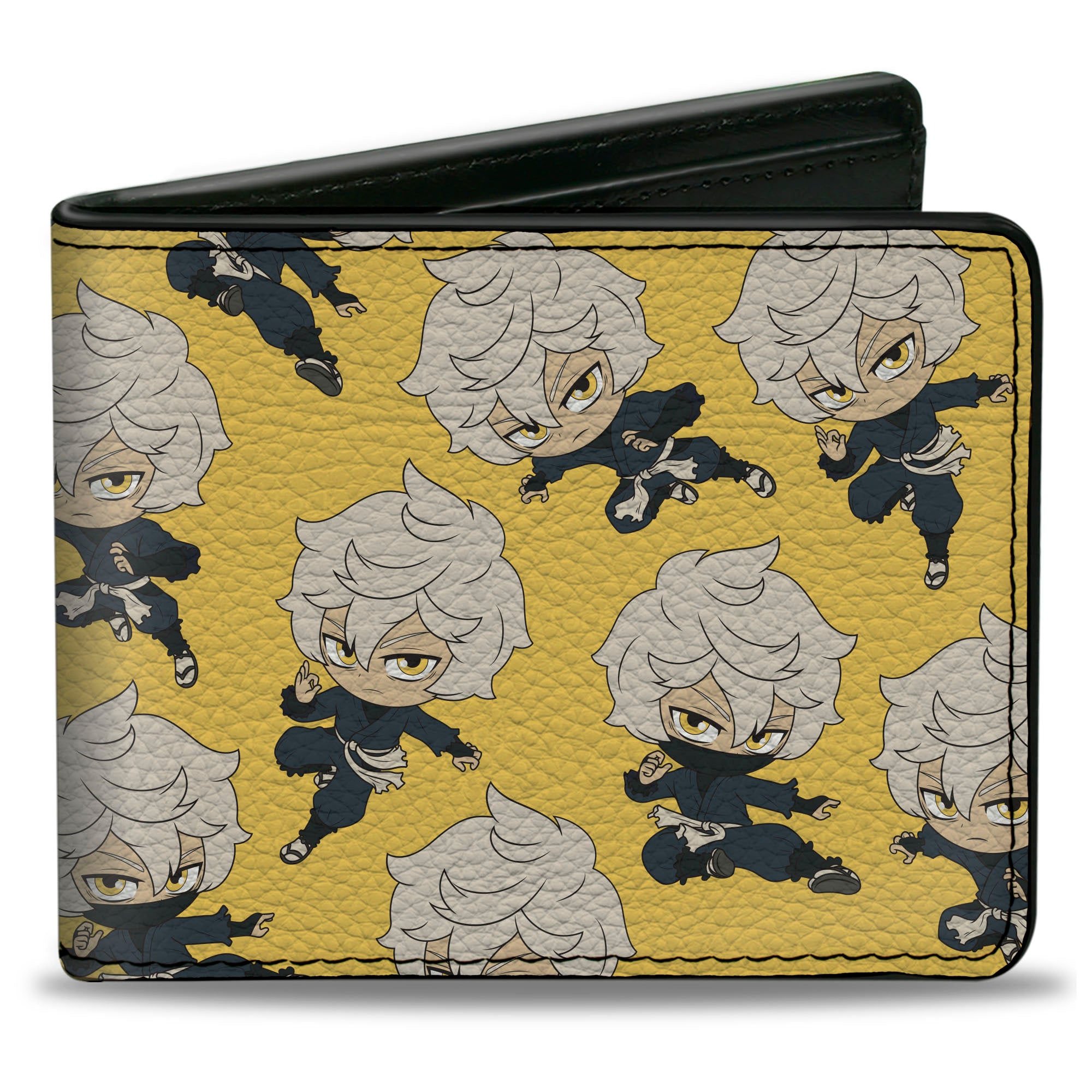 Bi-Fold Wallet - Hell's Paradise Chibi Gabimaru Poses Scattered Yellow Bi-Fold Wallets Hell's Paradise
