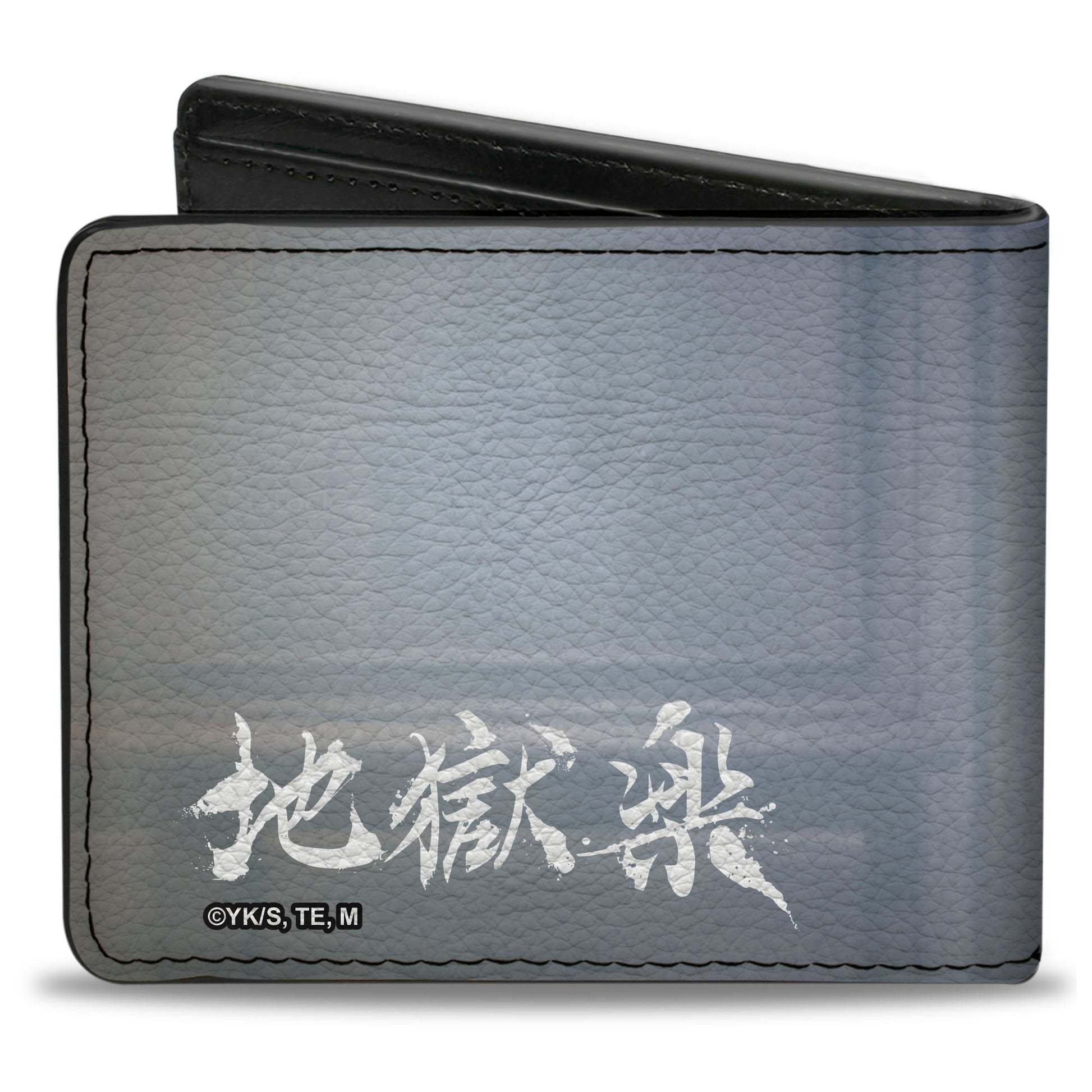 Bi-Fold Wallet - Hell's Paradise Kanji Title Logo and Gabimaru Shadow Pose White Bi-Fold Wallets Hell's Paradise