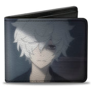 Bi-Fold Wallet - Hell's Paradise Kanji Title Logo and Gabimaru Shadow Pose White Bi-Fold Wallets Hell's Paradise