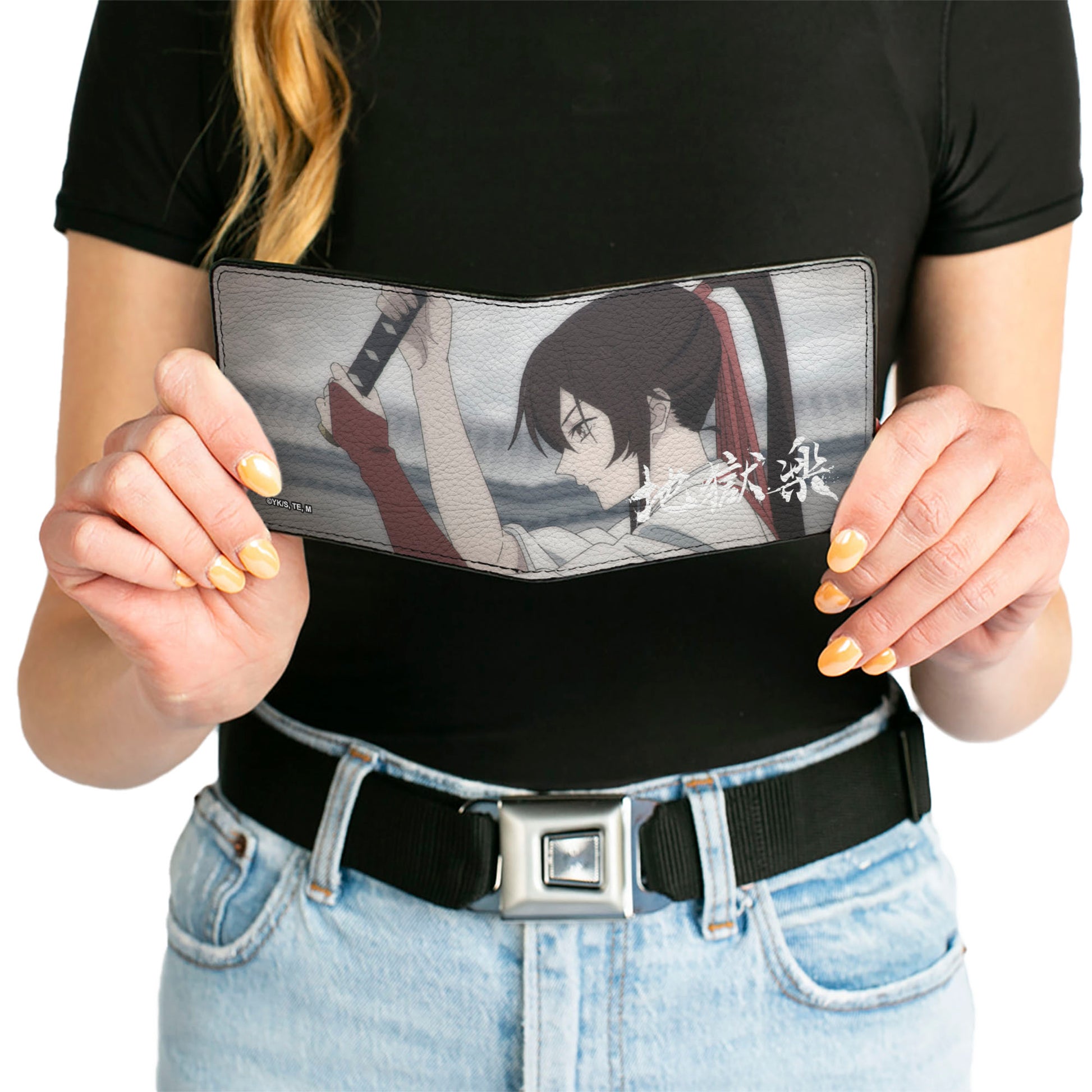 Bi-Fold Wallet - Hell's Paradise Sagiri Profile Sword Pose Grays Bi-Fold Wallets Hell's Paradise