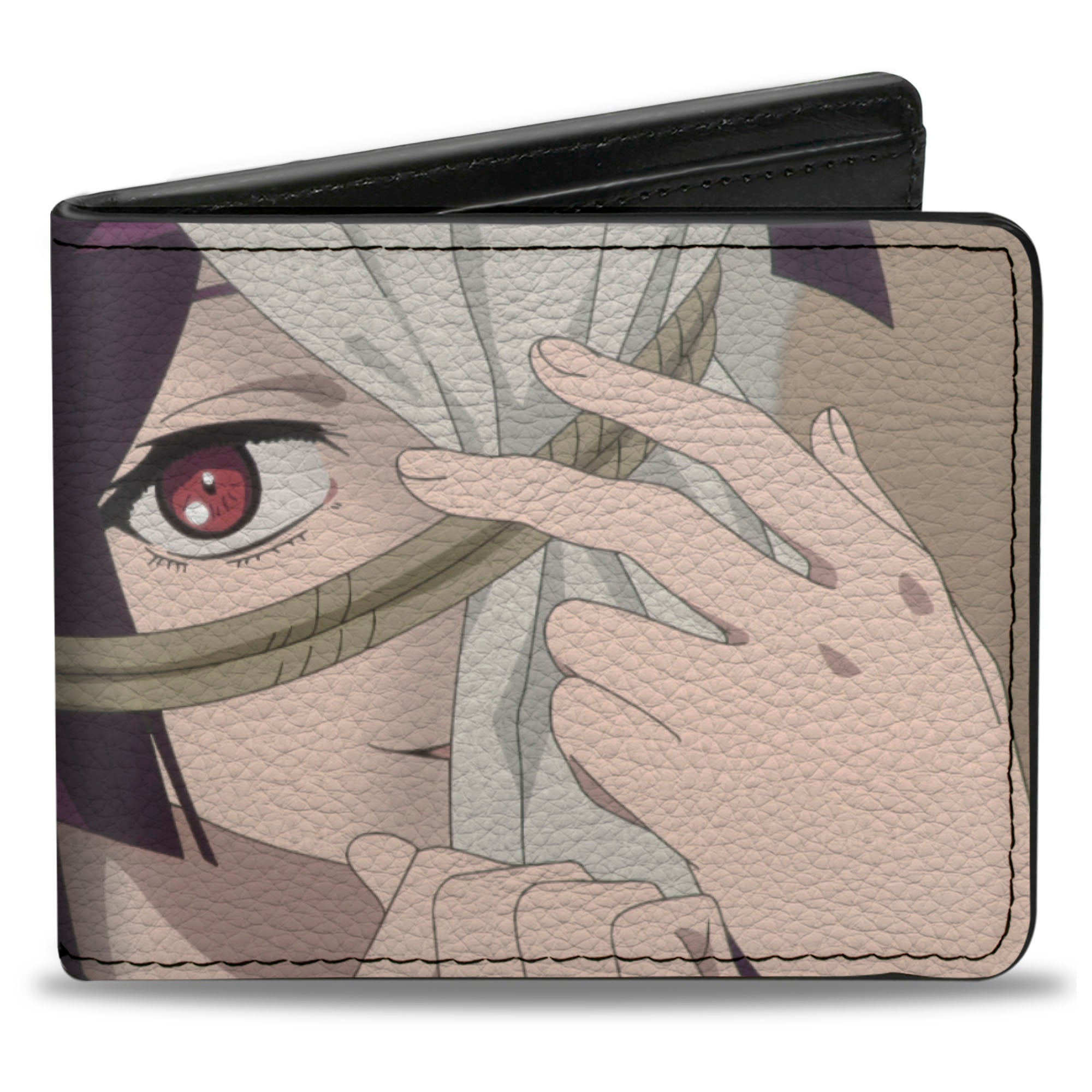 Bi-Fold Wallet - Hell's Paradise Yuzuriha Close-Up Pose and Title Logo Black Bi-Fold Wallets Hell's Paradise