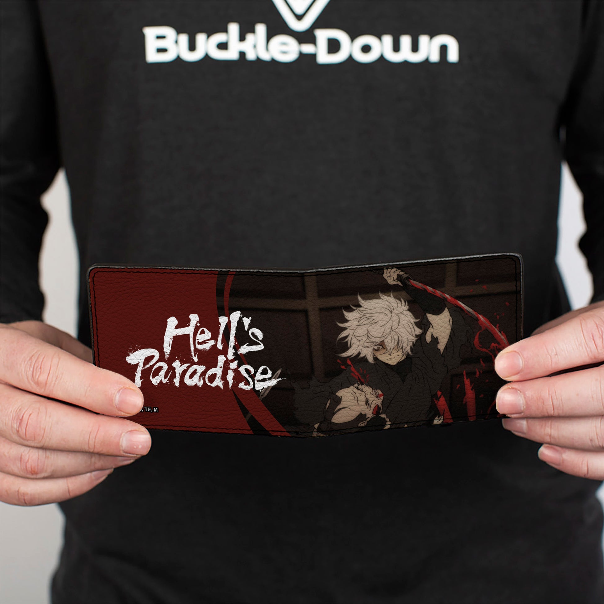 Bi-Fold Wallet - HELL'S PARADISE Gabimaru with Sword Scene and Title Logo Bi-Fold Wallets Hell's Paradise