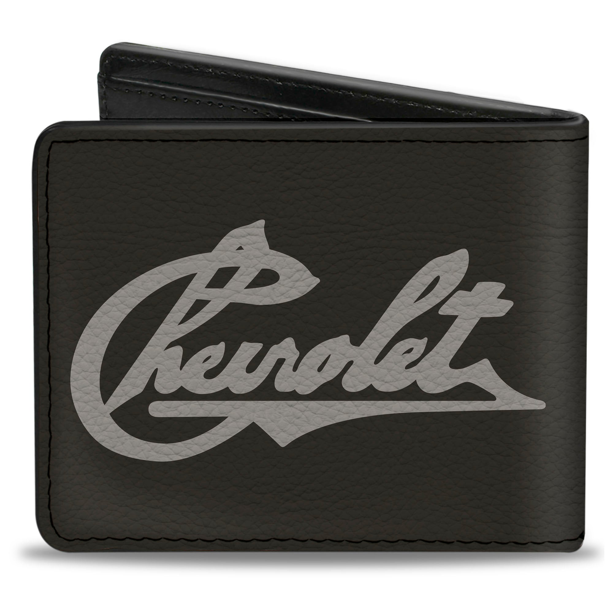 Bi-Fold Wallet - CHEVROLET Heritage Script Charcoal Tan Bi-Fold Wallets GM General Motors