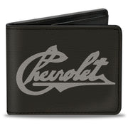 Bi-Fold Wallet - CHEVROLET Heritage Script Charcoal Tan Bi-Fold Wallets GM General Motors