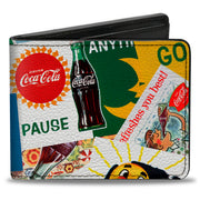 Bi-Fold Wallet - Vintage Coca-Cola COME BACK REFRESHED Ads and Icons Collage Bi-Fold Wallets Coca-Cola