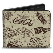 Bi-Fold Wallet - Vintage Coca-Cola HAVE A COKE AND SMILE Icons Collage Beige/Brown Bi-Fold Wallets Coca-Cola