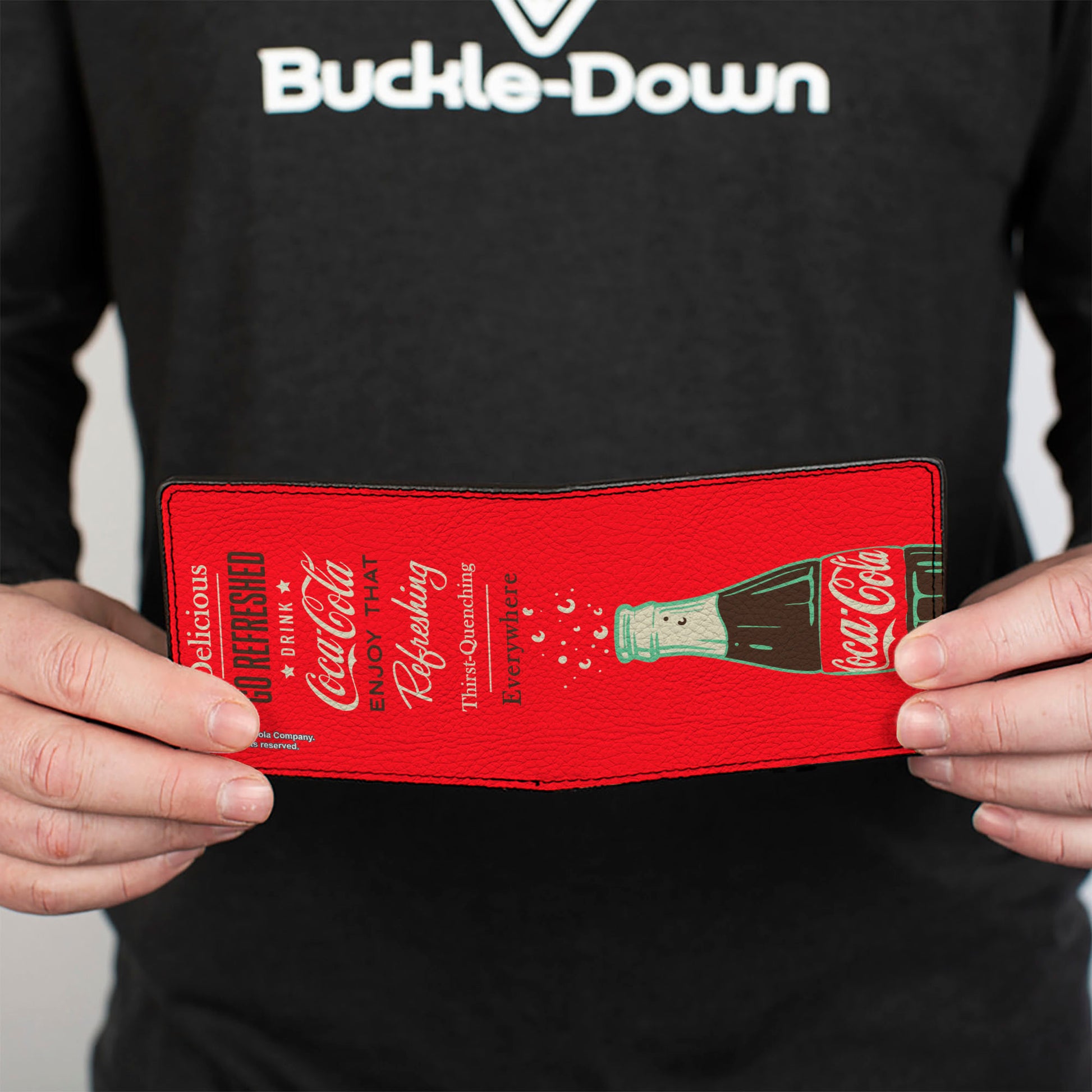 Bi-Fold Wallet - Coca-Cola ENJOY THAT EVERYWHERE Bottle Red/White/Brown Bi-Fold Wallets Coca-Cola
