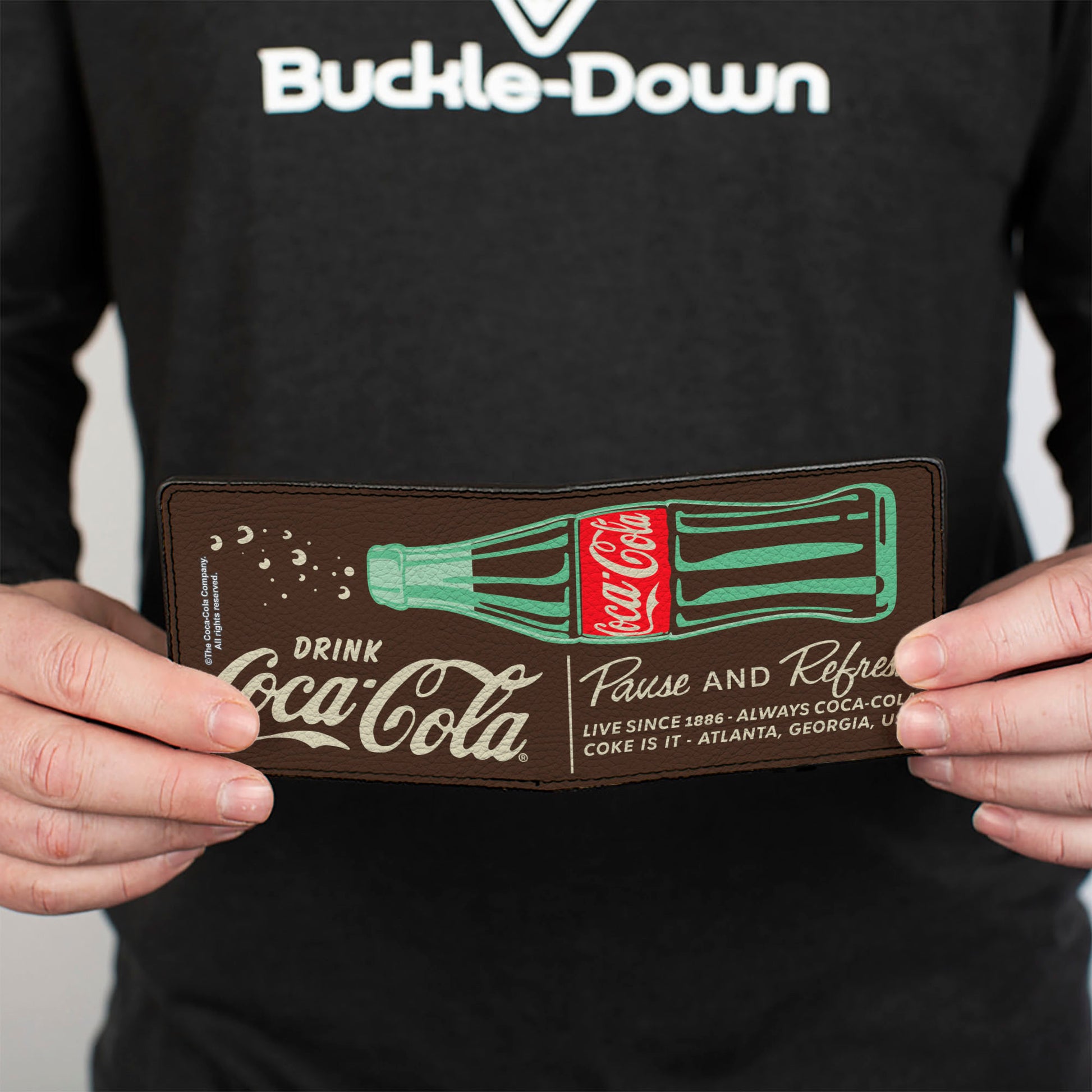 Bi-Fold Wallet - DRINK COCA-COLA PAUSE AND REFRESH Bottle Brown/White Bi-Fold Wallets Coca-Cola