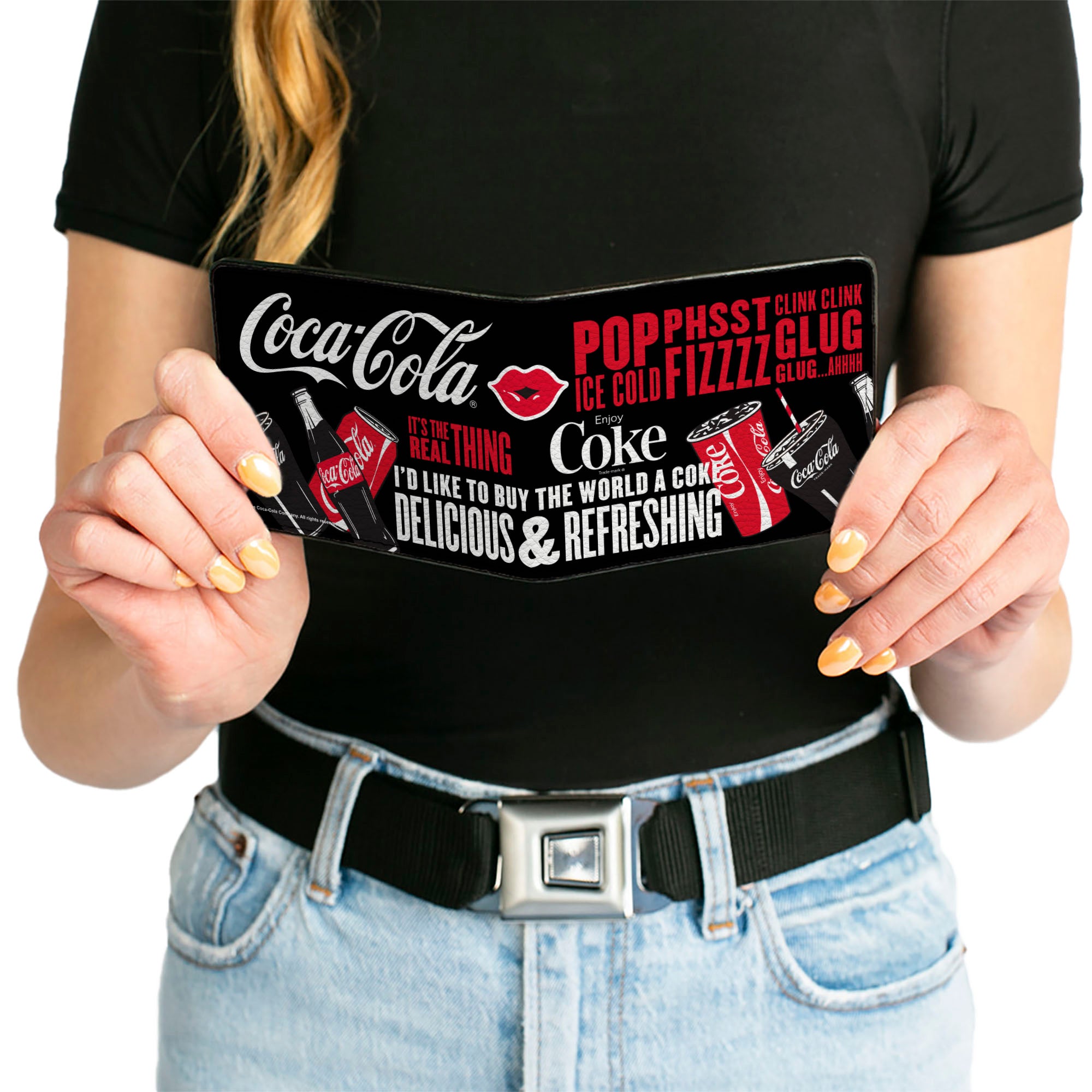 Bi-Fold Wallet - Coca-Cola IT'S THE REAL THING Collage Black/Red/White Bi-Fold Wallets Coca-Cola
