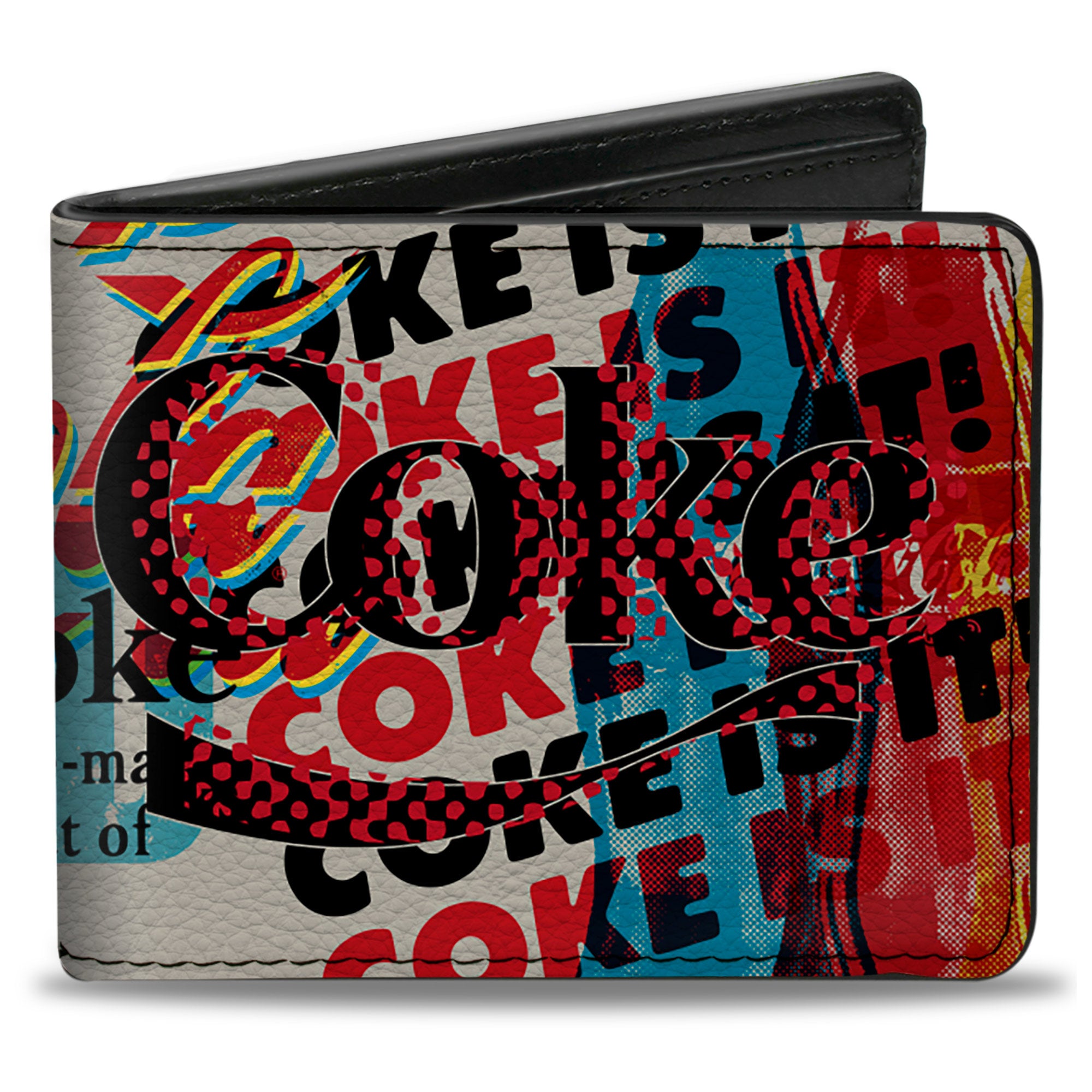 Bi-Fold Wallet - COKE IS IT! Pop Art Collage Multi Color Bi-Fold Wallets Coca-Cola