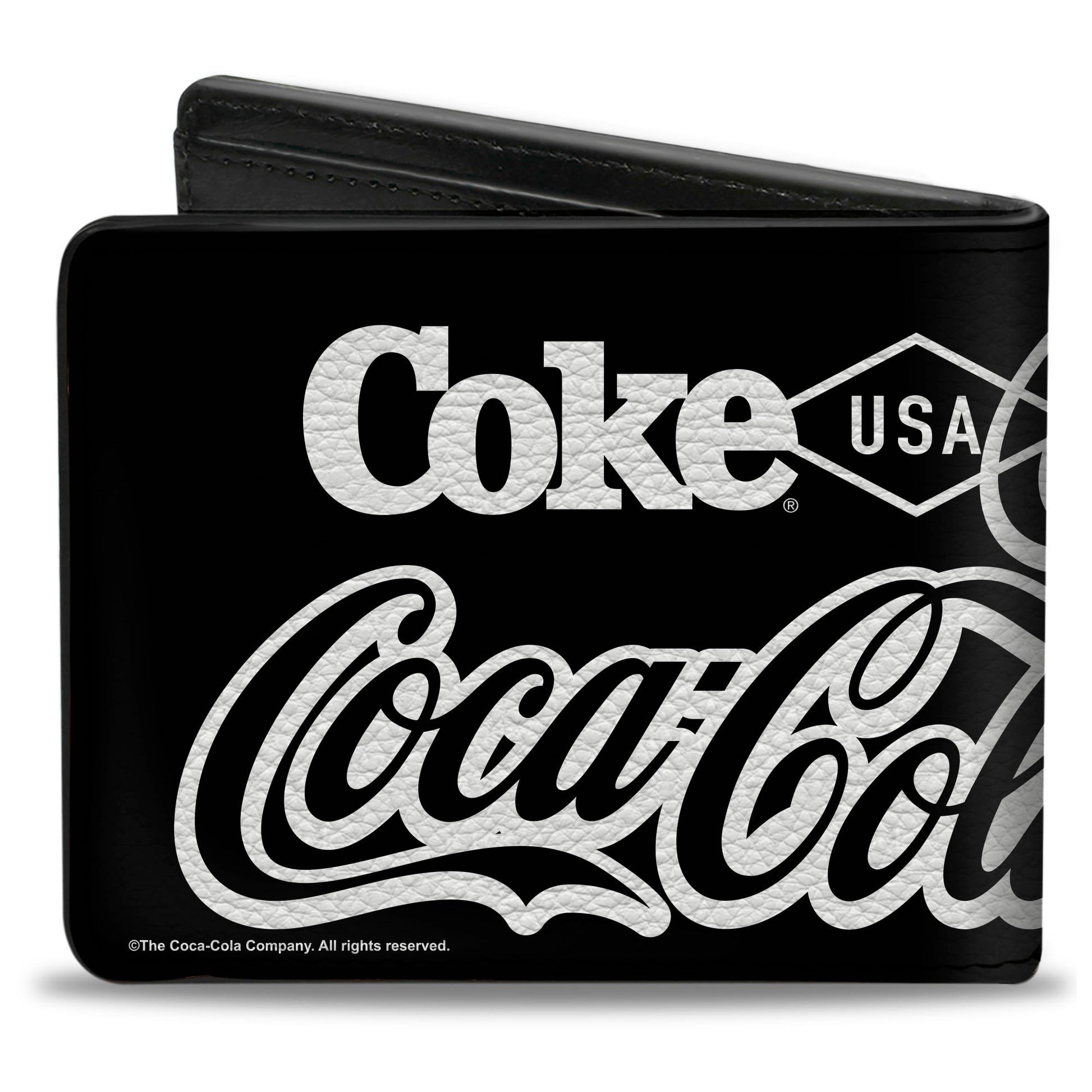 Bi-Fold Wallet - COCA-COLA COKE Typography IT'S THE REAL THING Black/White Bi-Fold Wallets Coca-Cola
