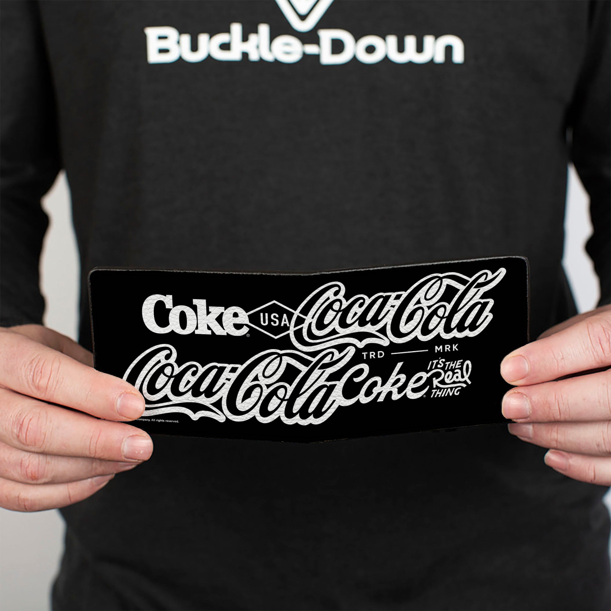 Bi-Fold Wallet - COCA-COLA COKE Typography IT'S THE REAL THING Black/White Bi-Fold Wallets Coca-Cola