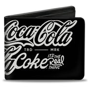 Bi-Fold Wallet - COCA-COLA COKE Typography IT'S THE REAL THING Black/White Bi-Fold Wallets Coca-Cola