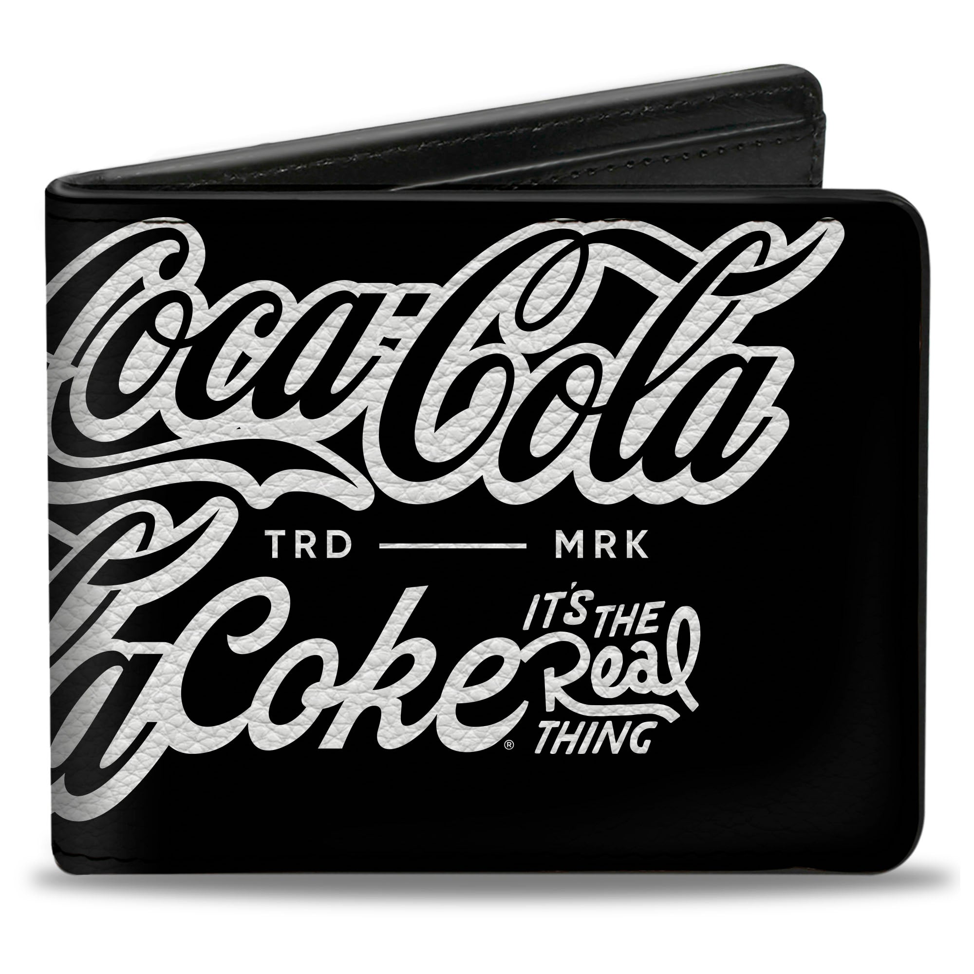 Bi-Fold Wallet - COCA-COLA COKE Typography IT'S THE REAL THING Black/White Bi-Fold Wallets Coca-Cola
