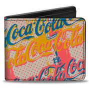Bi-Fold Wallet - COCA-COLA Script Logo Stacked Pop Art White/Multi Pastel Bi-Fold Wallets Coca-Cola