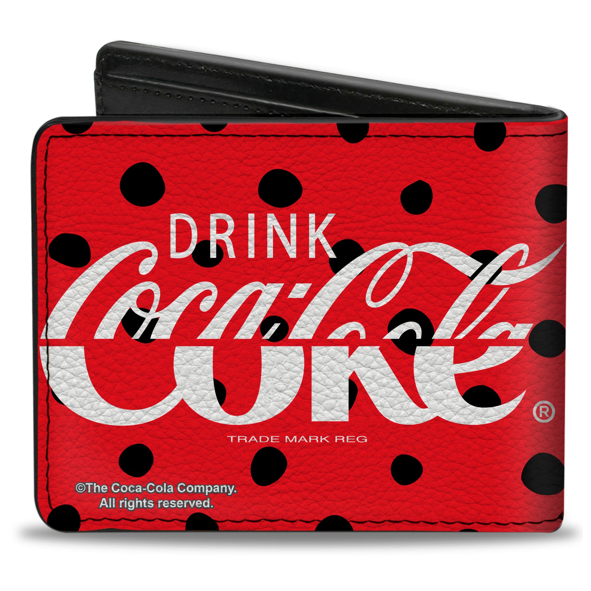 Bi-Fold Wallet - DRINK COCA-COLA COKE Polka Dot Red/Black/White Bi-Fold Wallets Coca-Cola