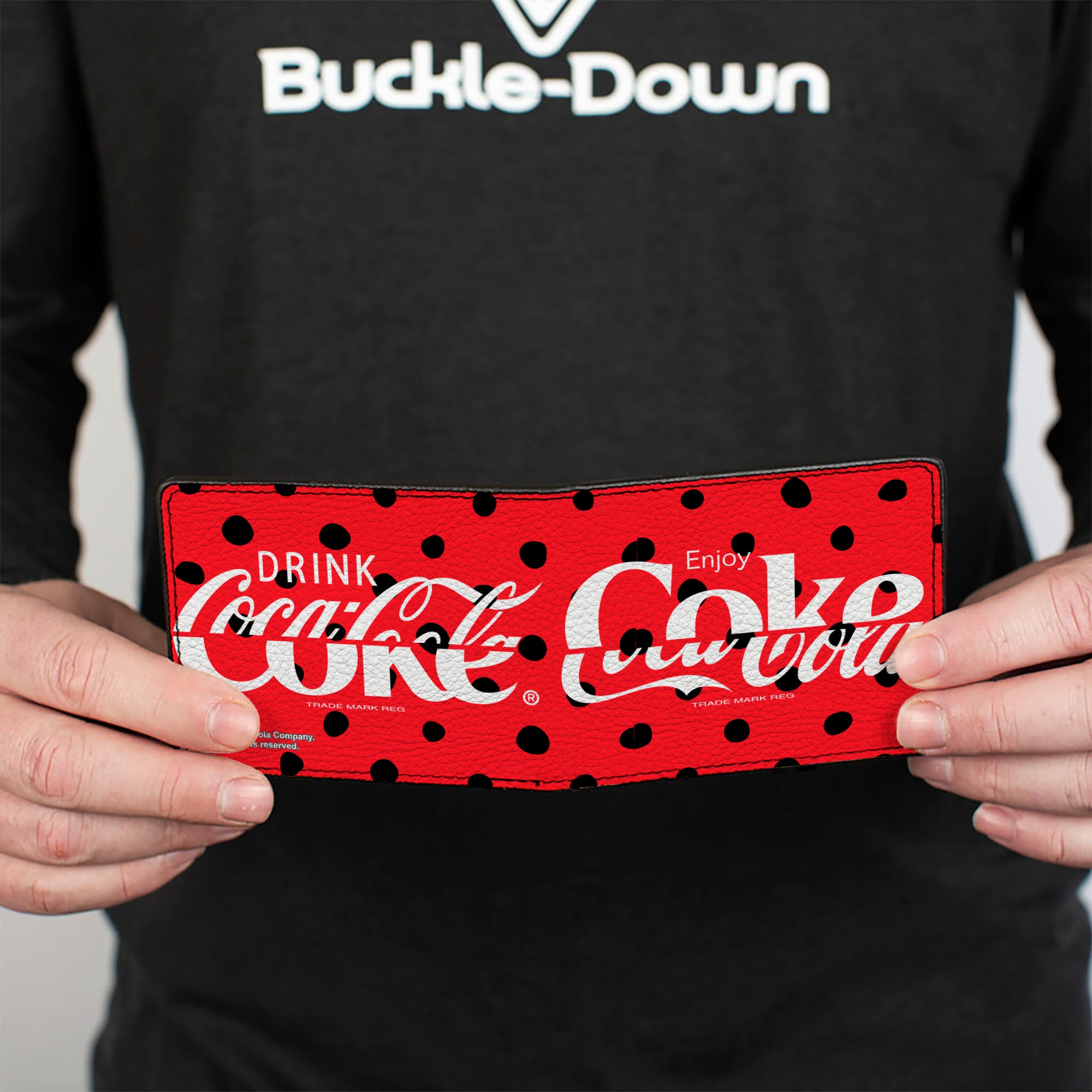 Bi-Fold Wallet - DRINK COCA-COLA COKE Polka Dot Red/Black/White Bi-Fold Wallets Coca-Cola