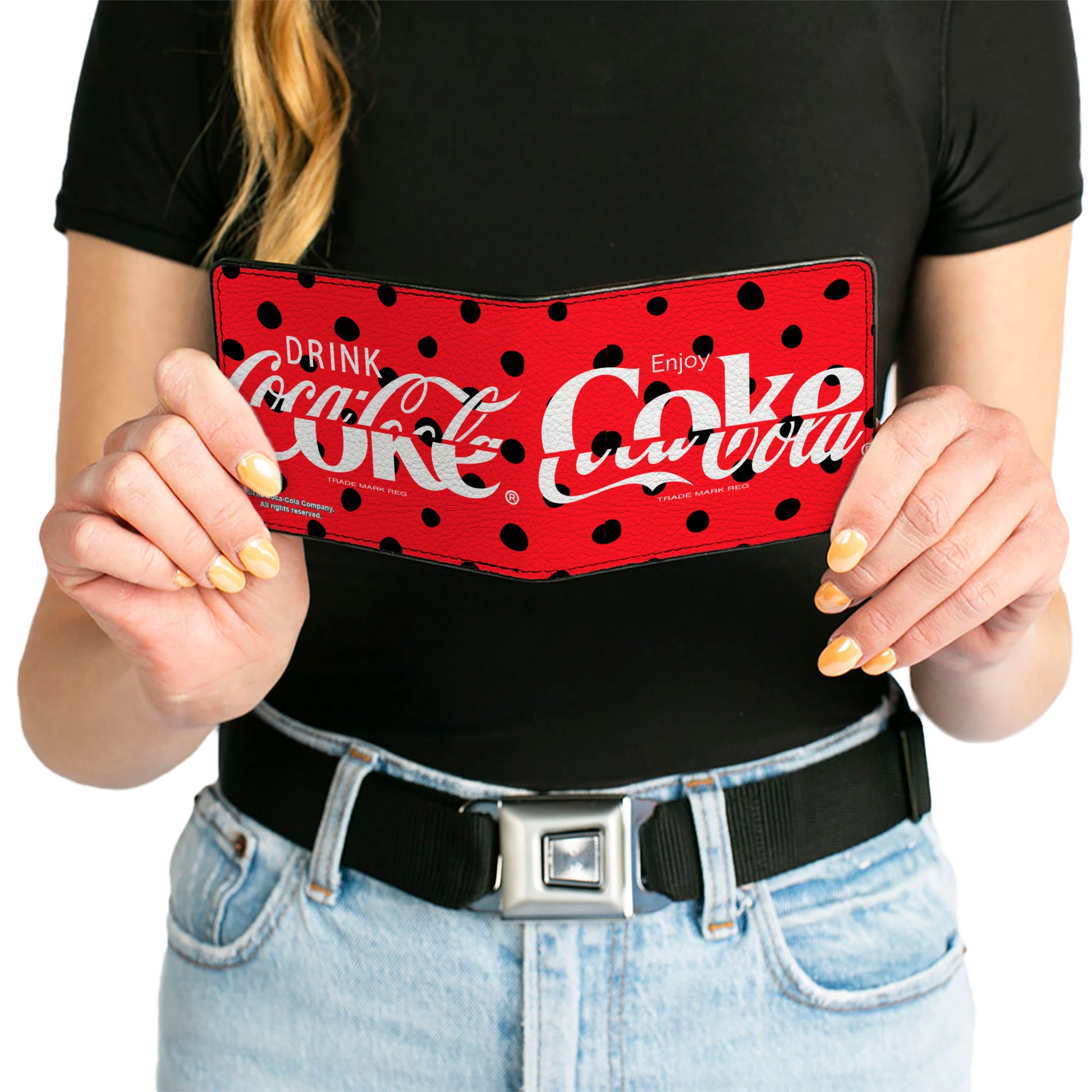 Bi-Fold Wallet - DRINK COCA-COLA COKE Polka Dot Red/Black/White Bi-Fold Wallets Coca-Cola