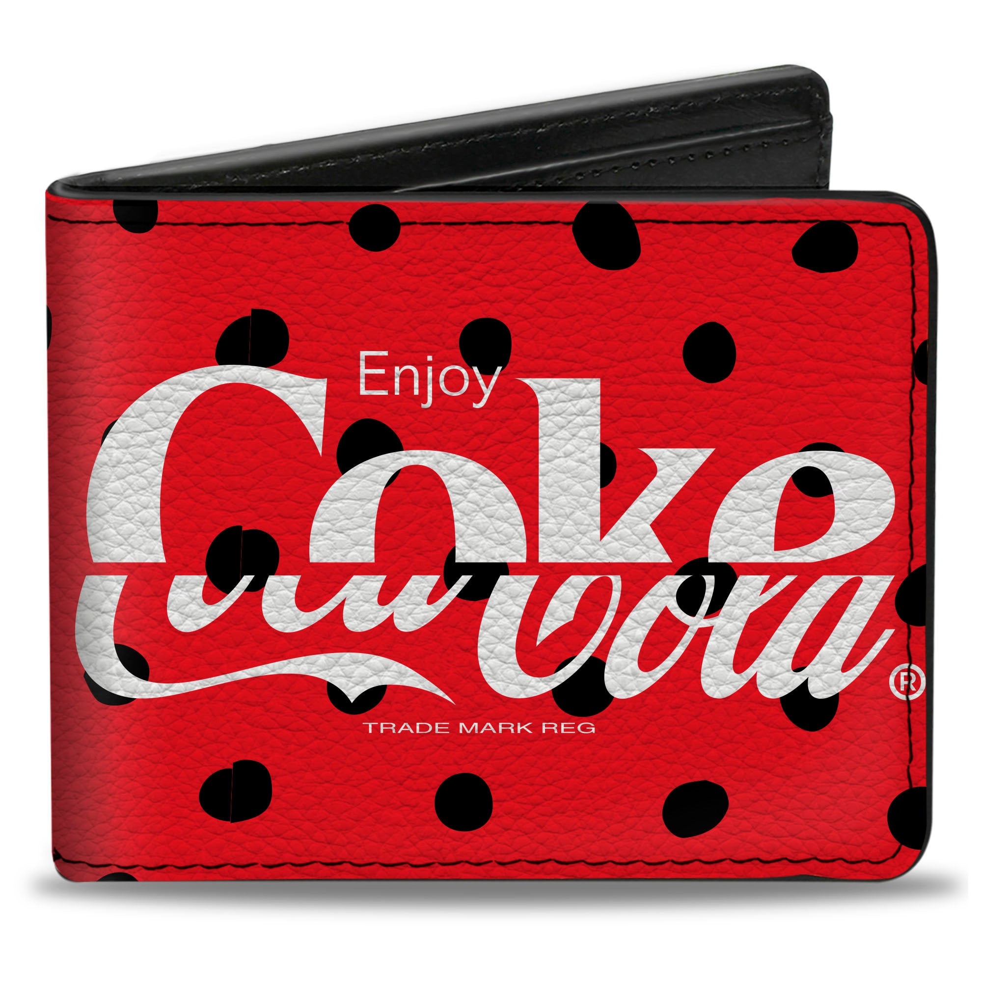 Bi-Fold Wallet - DRINK COCA-COLA COKE Polka Dot Red/Black/White Bi-Fold Wallets Coca-Cola