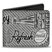Bi-Fold Wallet - Coca-Cola ENJOY REFRESH Can and Bottle Grays/White/Black Bi-Fold Wallets Coca-Cola