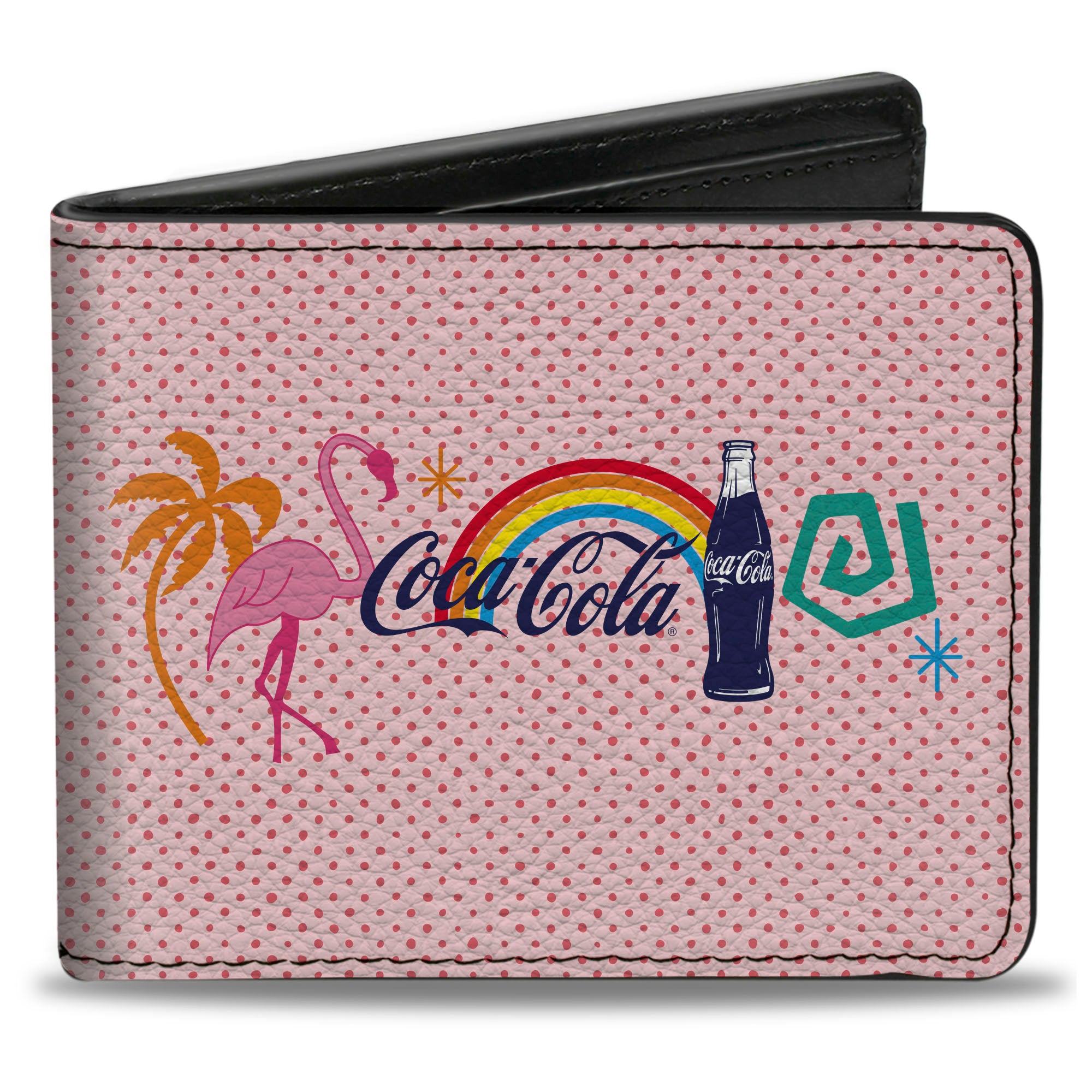 Bi-Fold Wallet - Coca-Cola ENJOY Vibrant Icons Collage Pinks/Multi Color Bi-Fold Wallets Coca-Cola