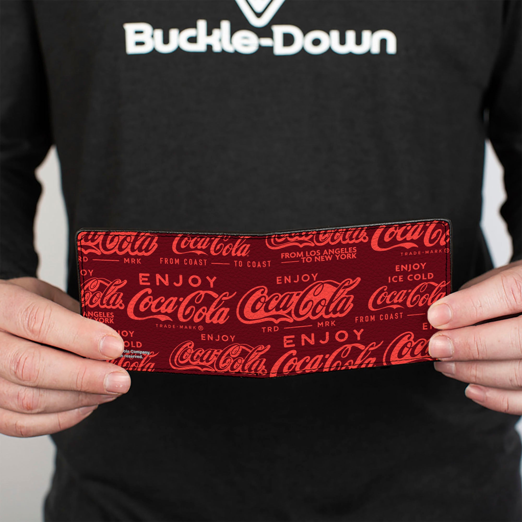 Bi-Fold Wallet - ENJOY COCA-COLA Logos Brown/Red Bi-Fold Wallets Coca-Cola