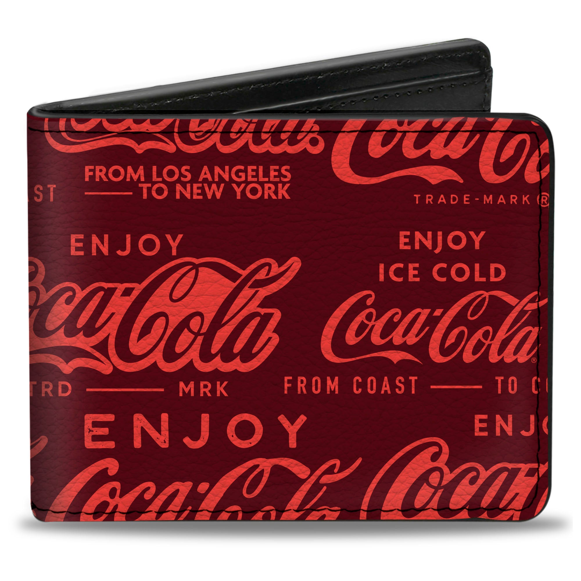 Bi-Fold Wallet - ENJOY COCA-COLA Logos Brown/Red Bi-Fold Wallets Coca-Cola