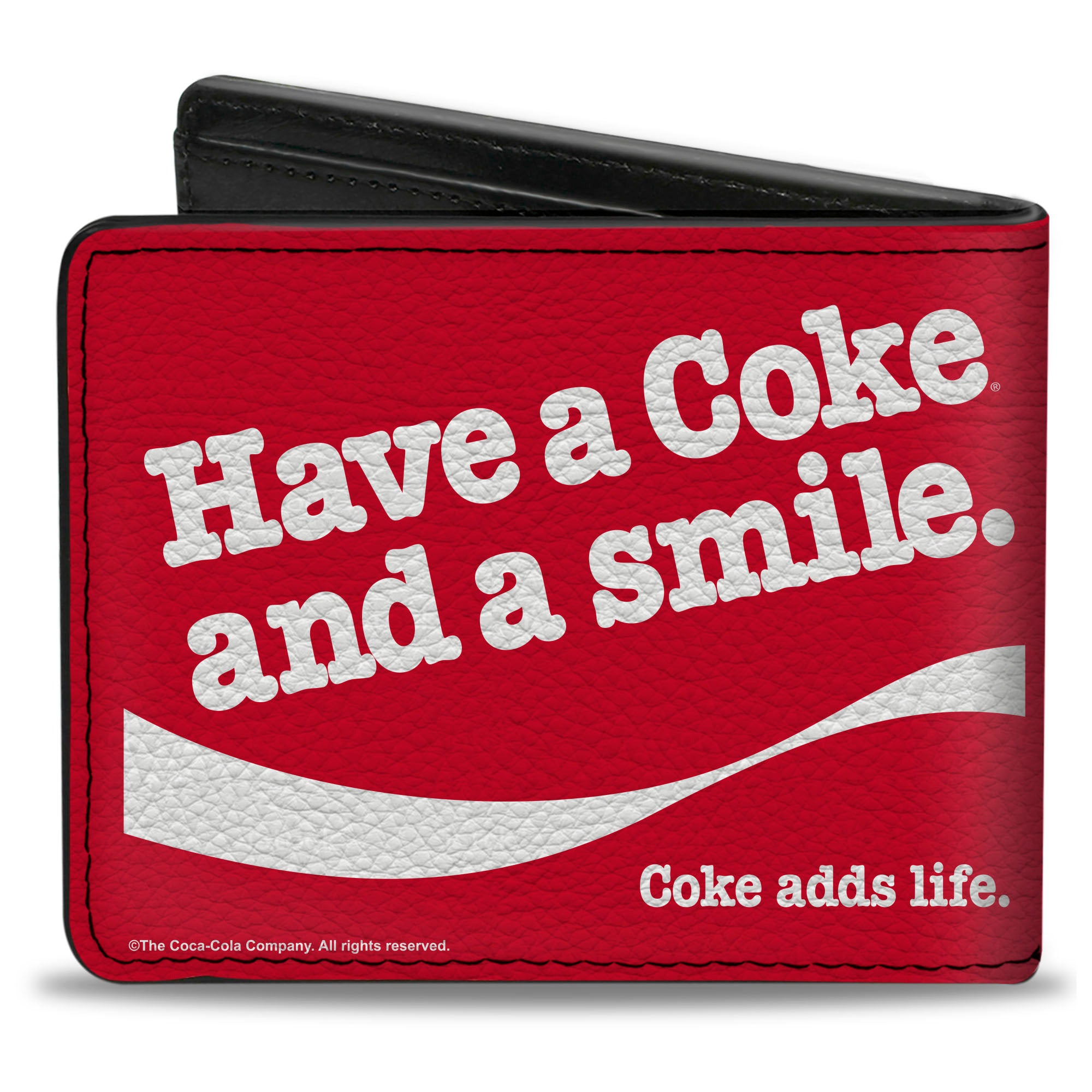 Bi-Fold Wallet - Coca-Cola HAVE A COKE AND A SMILE Wave Red/White Bi-Fold Wallets Coca-Cola