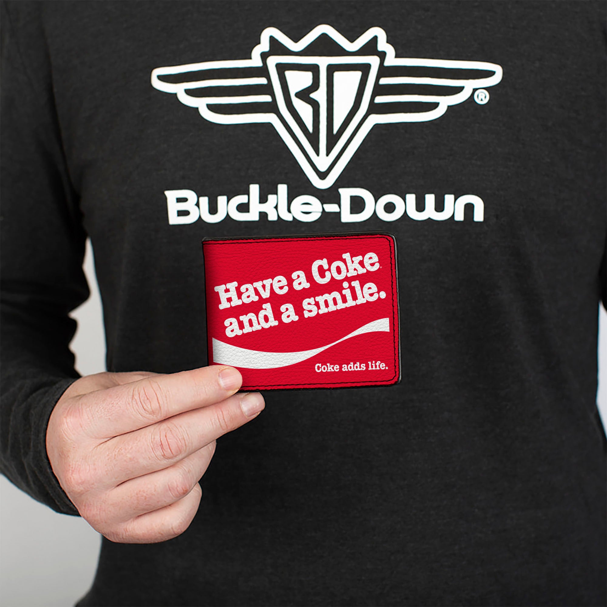 Bi-Fold Wallet - Coca-Cola HAVE A COKE AND A SMILE Wave Red/White Bi-Fold Wallets Coca-Cola