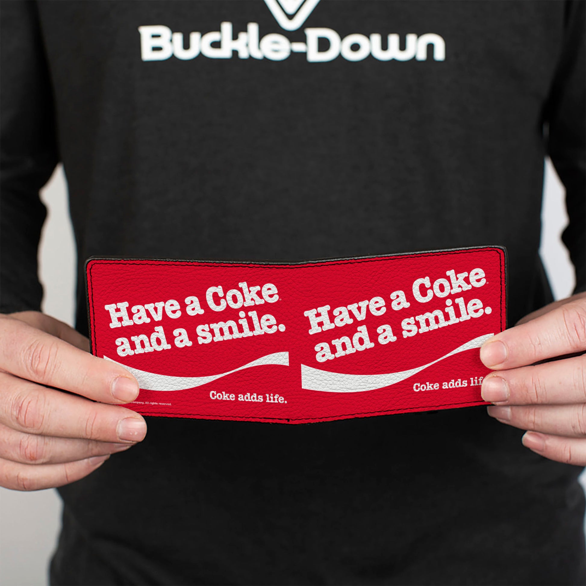 Bi-Fold Wallet - Coca-Cola HAVE A COKE AND A SMILE Wave Red/White Bi-Fold Wallets Coca-Cola