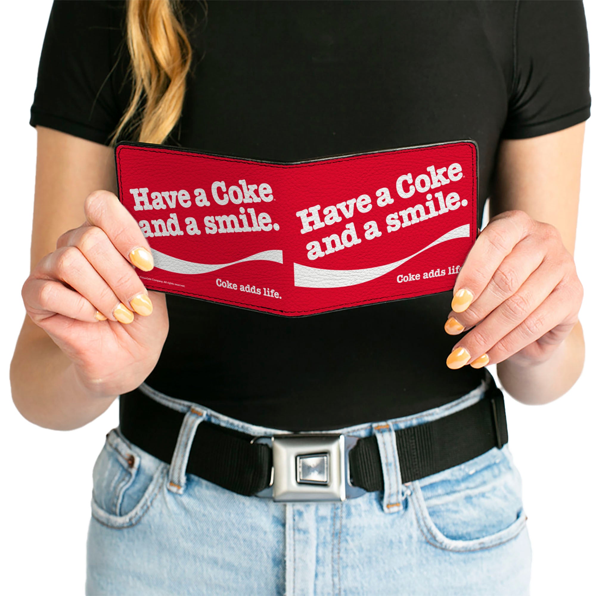 Bi-Fold Wallet - Coca-Cola HAVE A COKE AND A SMILE Wave Red/White Bi-Fold Wallets Coca-Cola