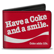 Bi-Fold Wallet - Coca-Cola HAVE A COKE AND A SMILE Wave Red/White Bi-Fold Wallets Coca-Cola