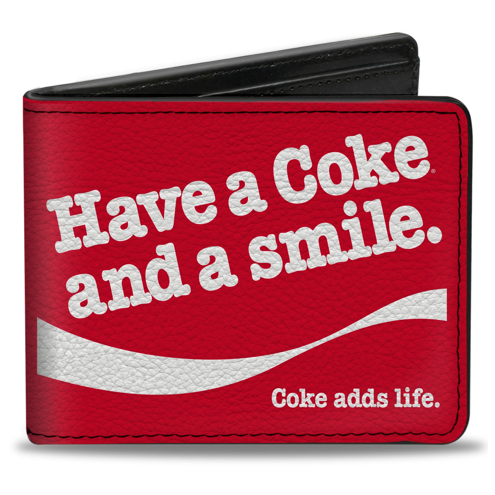 Bi-Fold Wallet - Coca-Cola HAVE A COKE AND A SMILE Wave Red/White Bi-Fold Wallets Coca-Cola