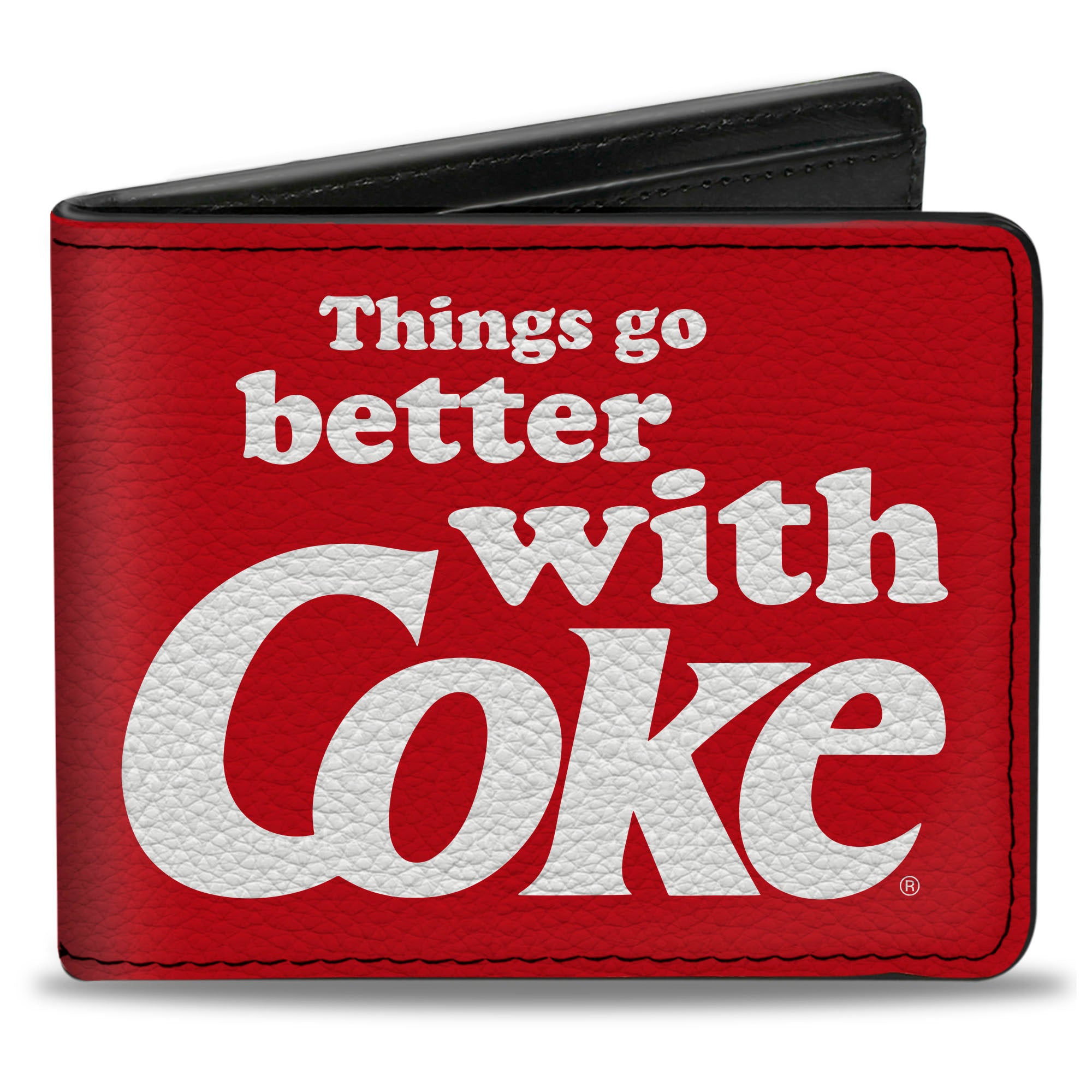 Bi-Fold Wallet - THINGS GO BETTER WITH COKE Logo Red/White Bi-Fold Wallets Coca-Cola